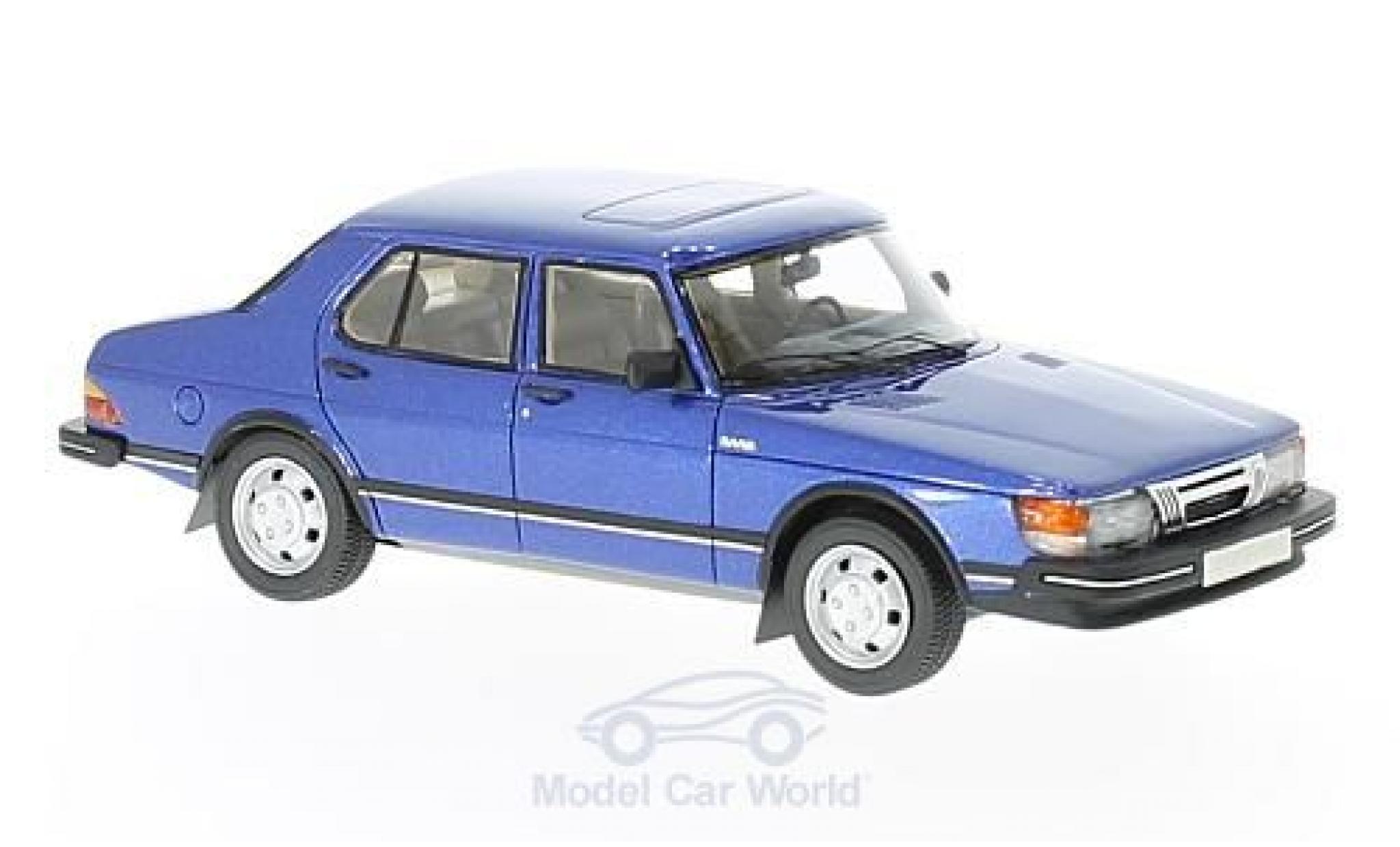Saab 900 1/43 Neo GLi metallic blauw 1981 modelauto