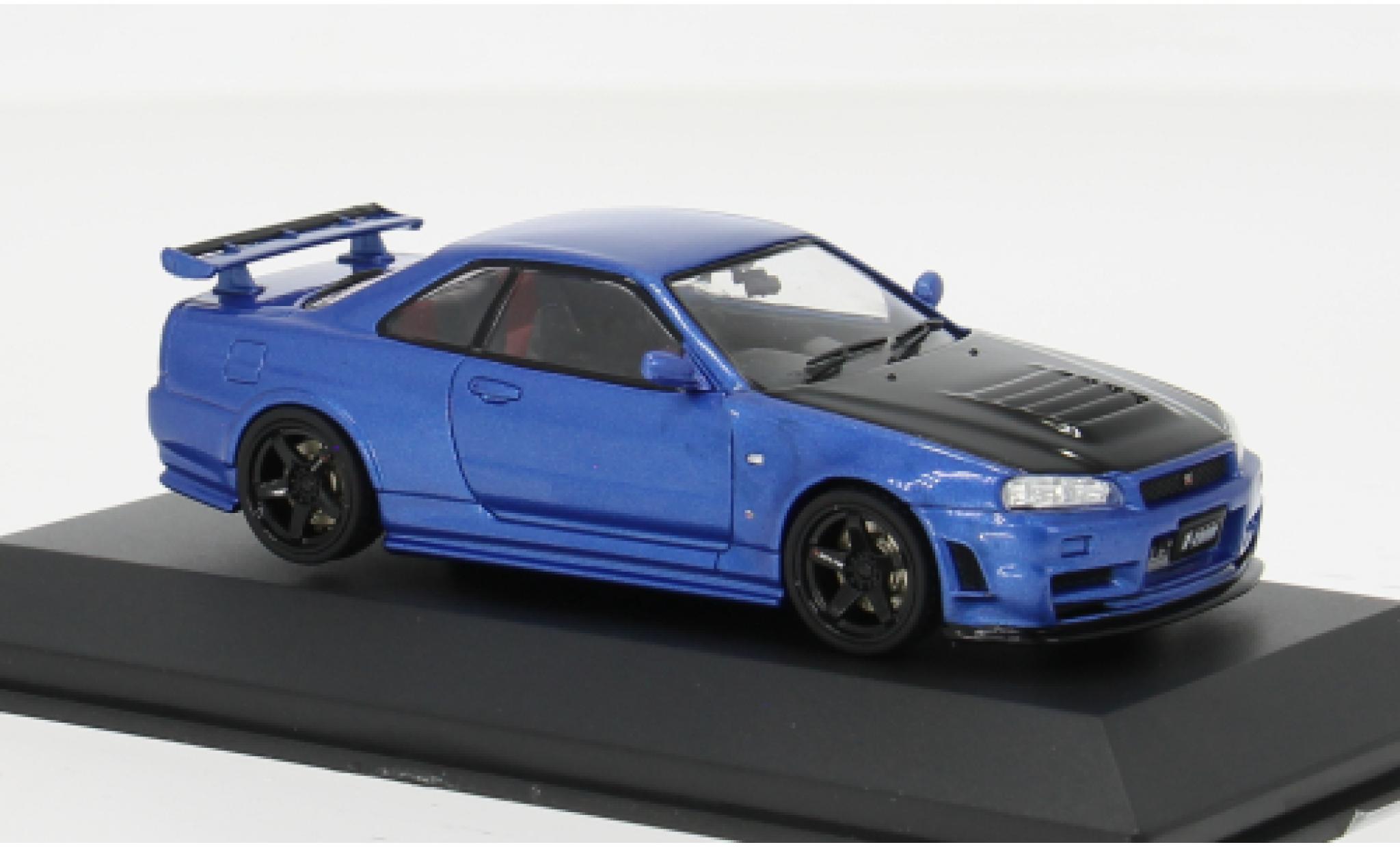 Nissan Skyline 1/43 Solido GT-R (R34) blauw 1:43 modelauto