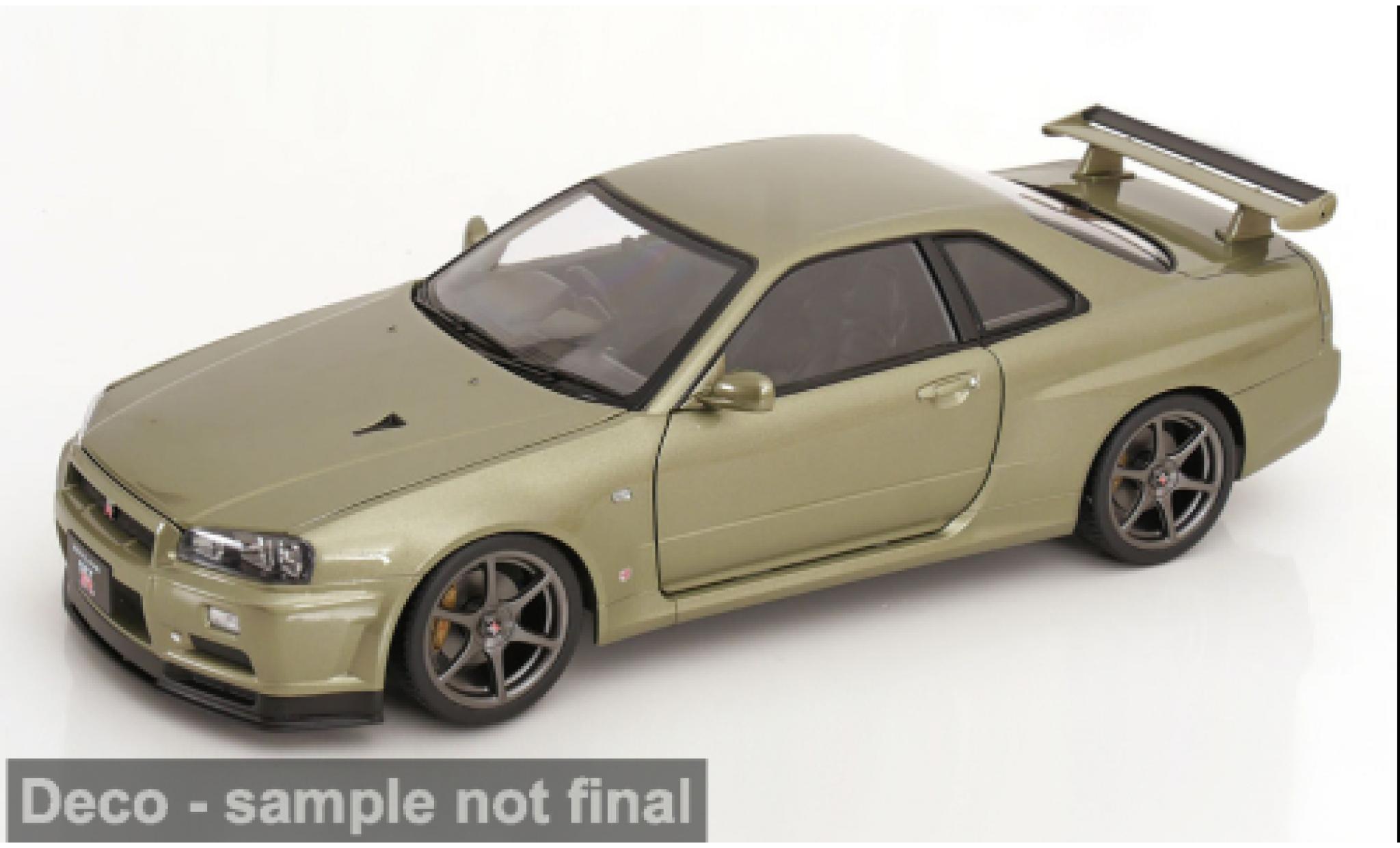 Nissan Skyline 1/12 KK Scale GT-R R34 V-Spec N&uuml;r groen 2001 1:12 modelauto