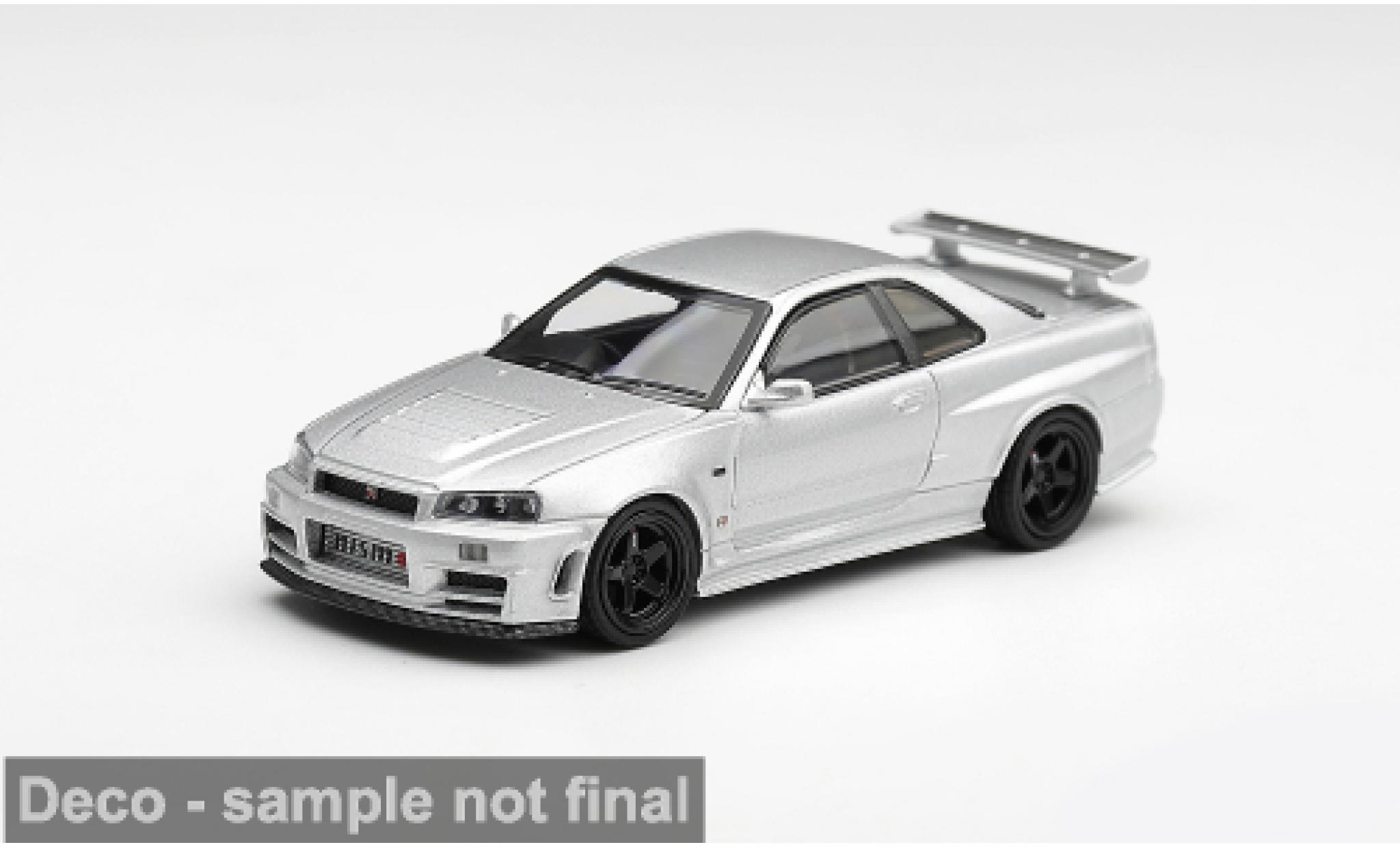 Nissan Skyline 1/64 Mini GT GT-R (R34) Z-Tune zilver&eacute;e 1999 1:64 modelauto