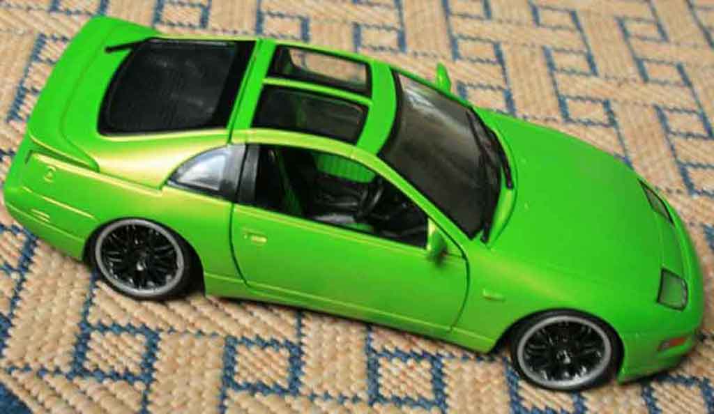 Nissan 300 ZX fairlady green jantes style bbs zwarts 1/18 Kyosho