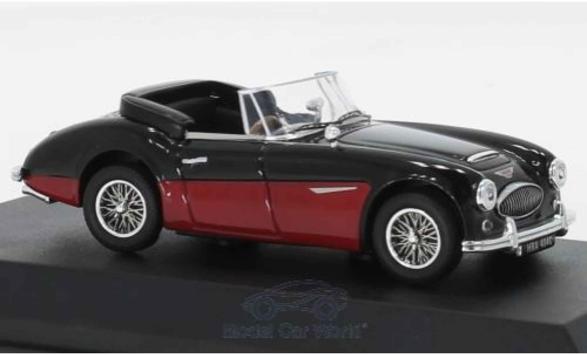 Austin Healey 3000 1/43 Norev MK3 zwart/rood RHD 1964 modelauto