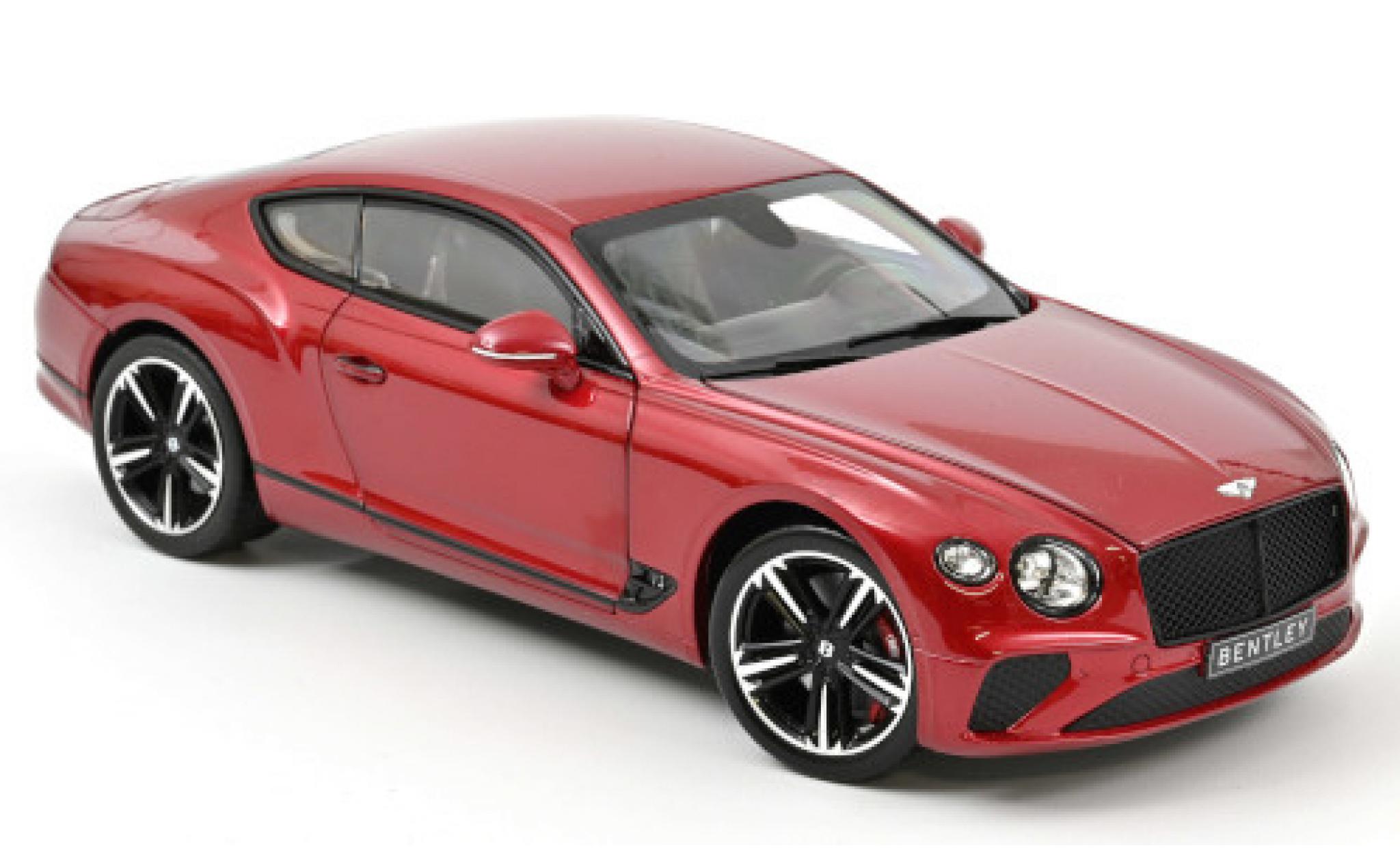 Bentley Continental 1/18 Norev GT metallic rood 2018 modelauto