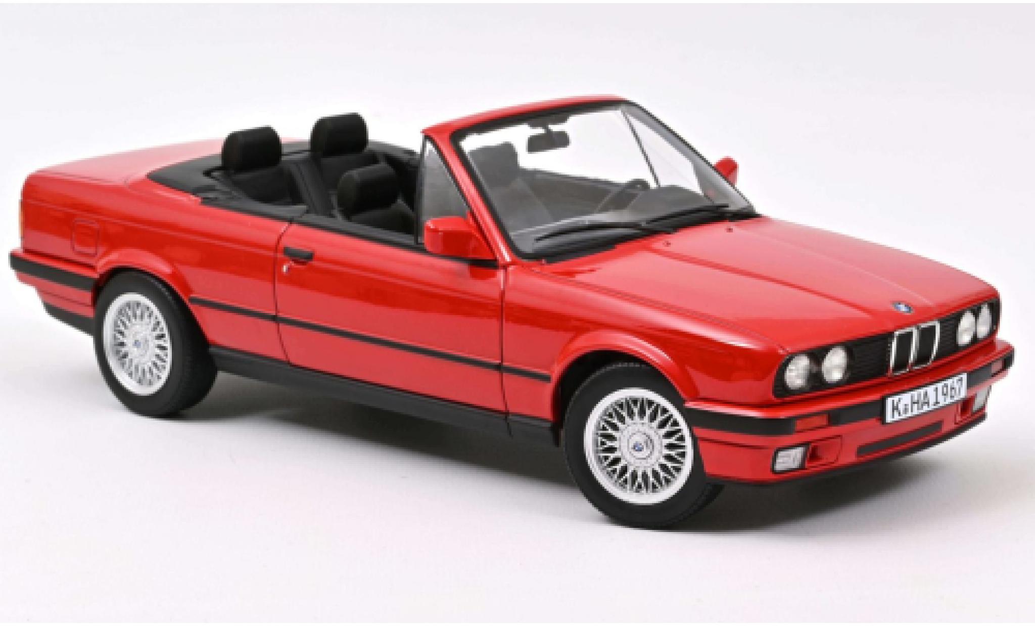 Bmw 318 1/18 Norev i Cabriolet (E30) rood 1991 modelauto