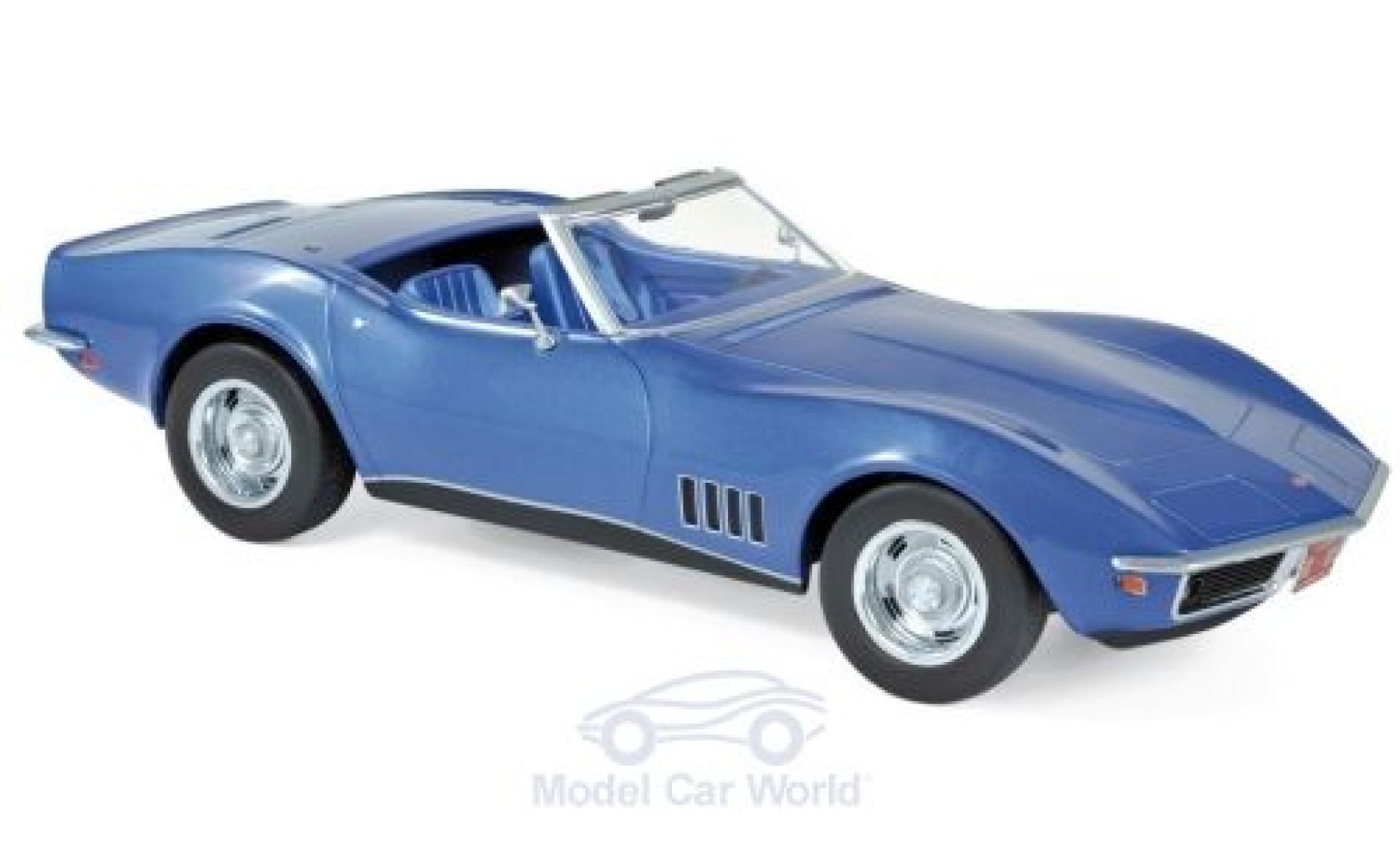 Chevrolet Corvette 1/18 Norev C3 Cabriolet metallic blauw 1969 modelauto