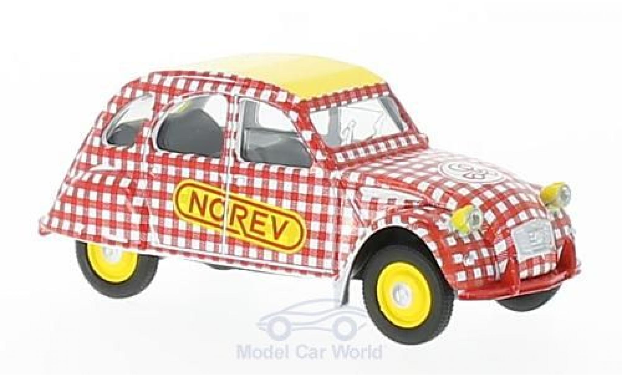 Citroen 2CV 1/64 Norev 6 Special rood/wit Cycliste (F) 1980 modelauto