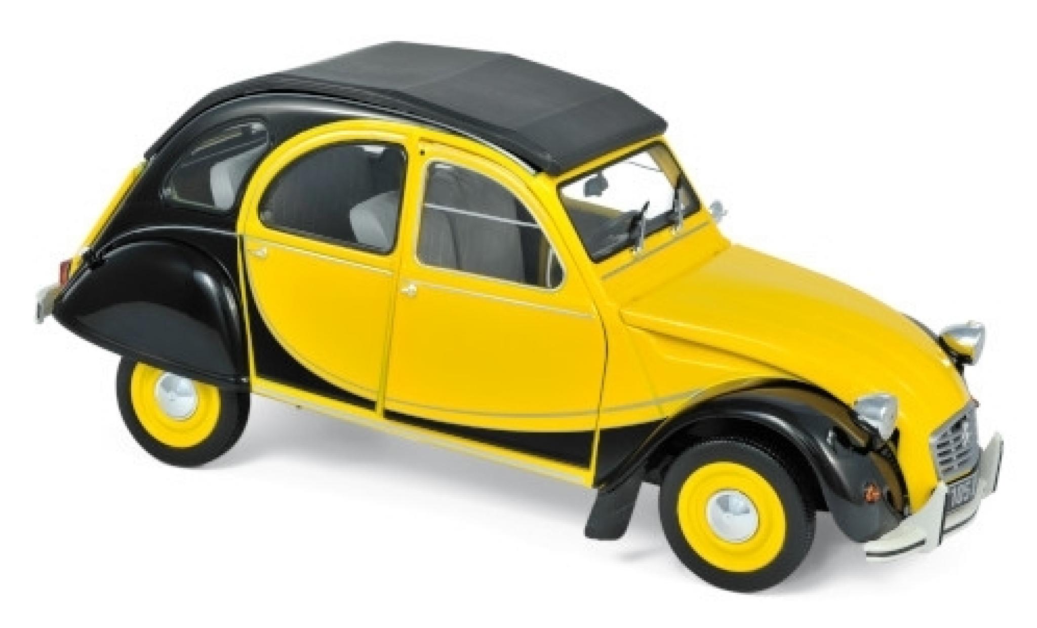 Citroen 2CV 1/18 Norev Charleston geel/zwart 1982 modelauto