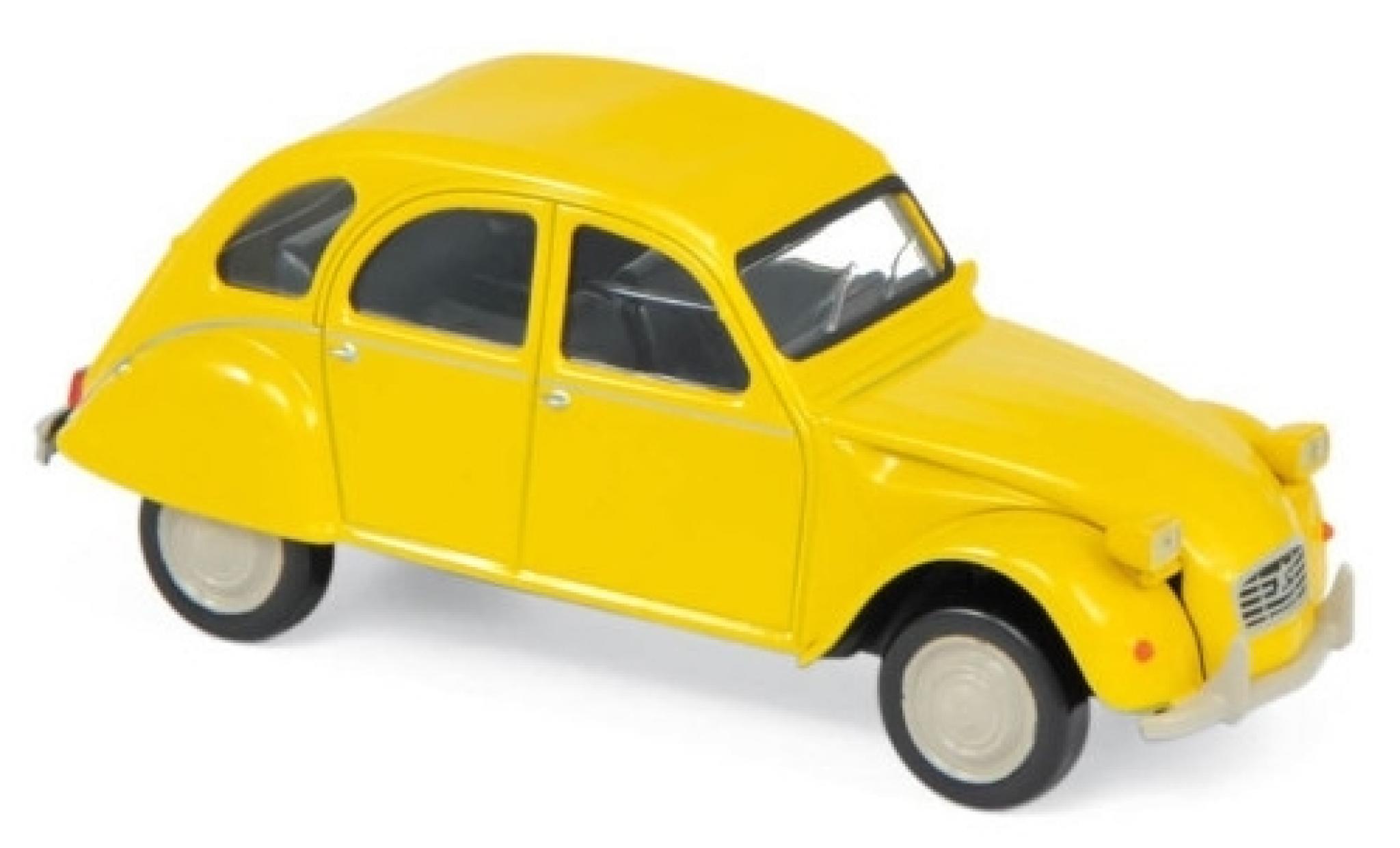 Citroen 2CV 1/43 Norev geel 1979 Jetcar modelauto