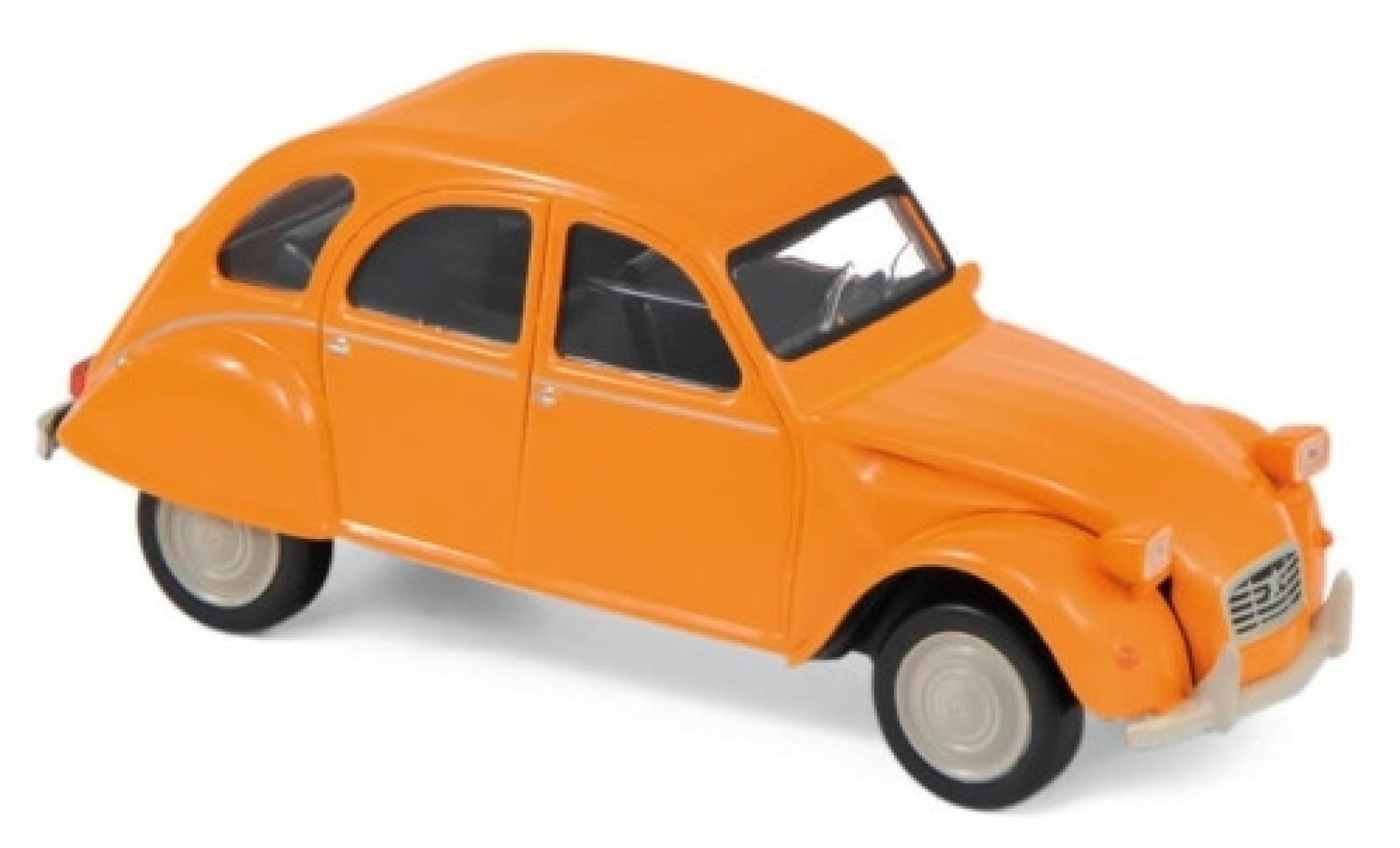 Citroen 2CV 1/43 Norev oranje 1979 Jetcar modelauto