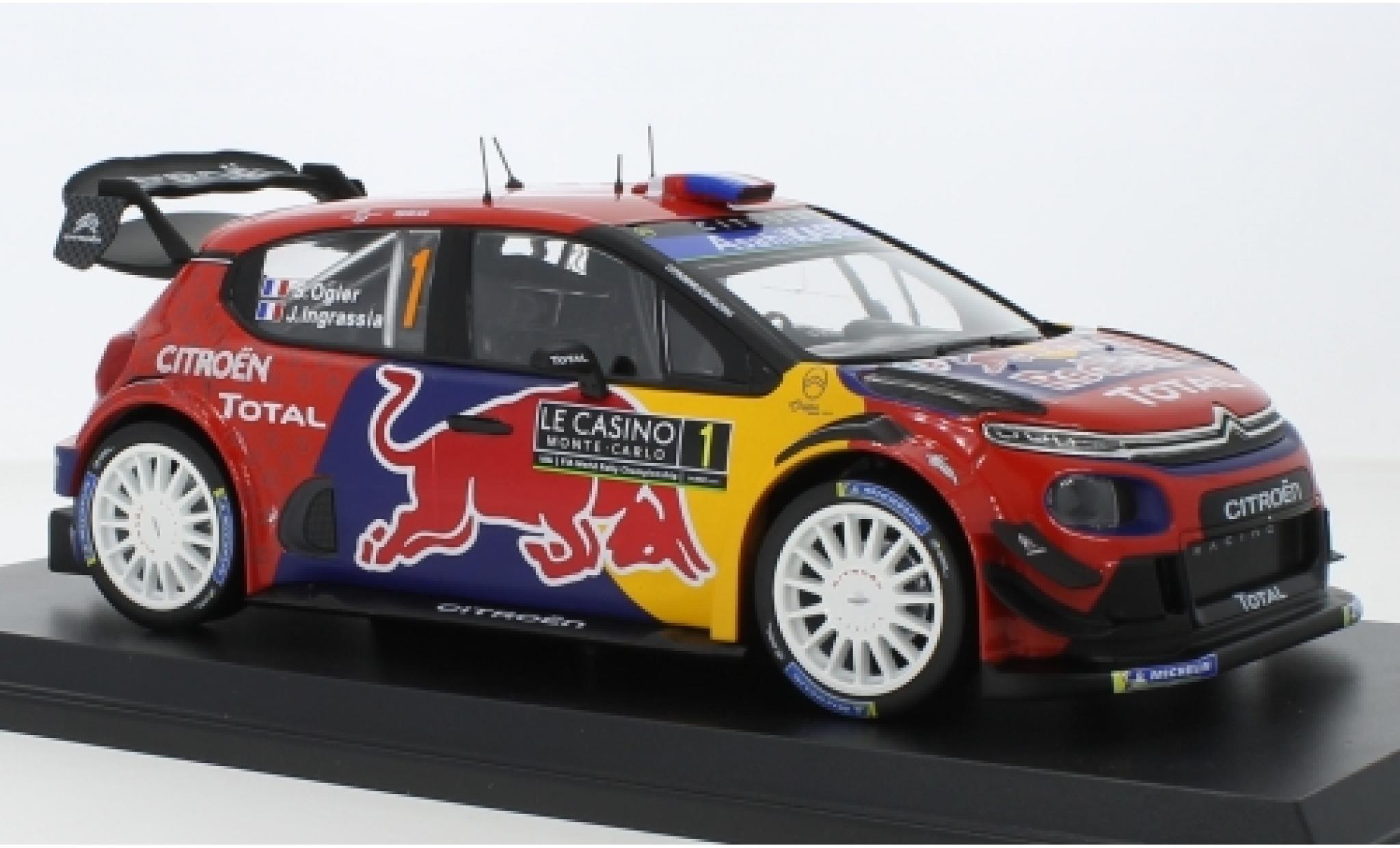Citroen C3 1/18 Norev WRC No.1 Red Bull / Total WRC Rallye Monte Carlo 2019 S.Ogier/J.Ingrassia modelauto