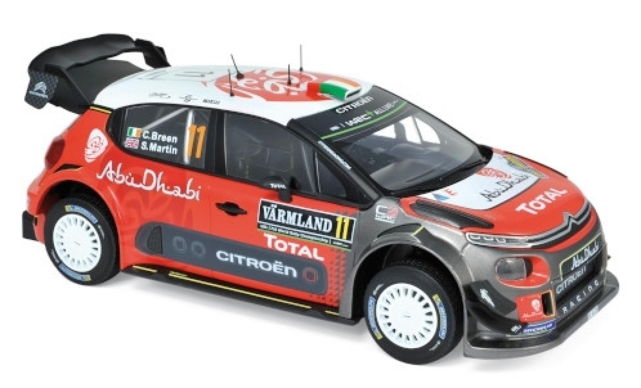 Citroen C3 1/18 Norev WRC No.11 Rallye WM Rallye Schweden 2018 C.Breen/S.Martin modelauto