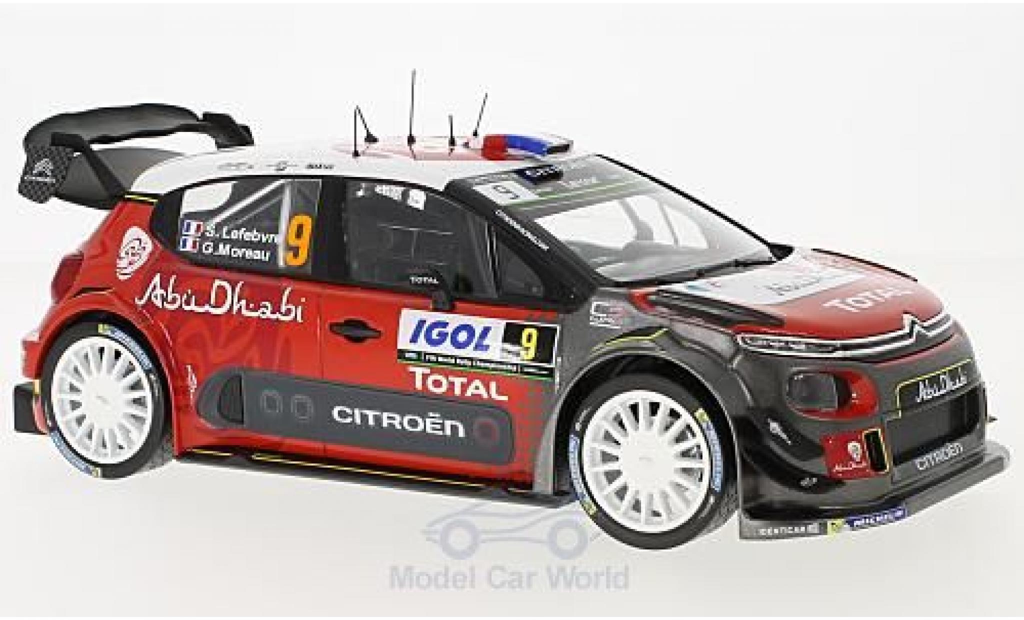 Citroen C3 1/18 Norev WRC No.9 Rallye WM Tour de Corse 2017 S.Lefebvre/G.Moreau modelauto