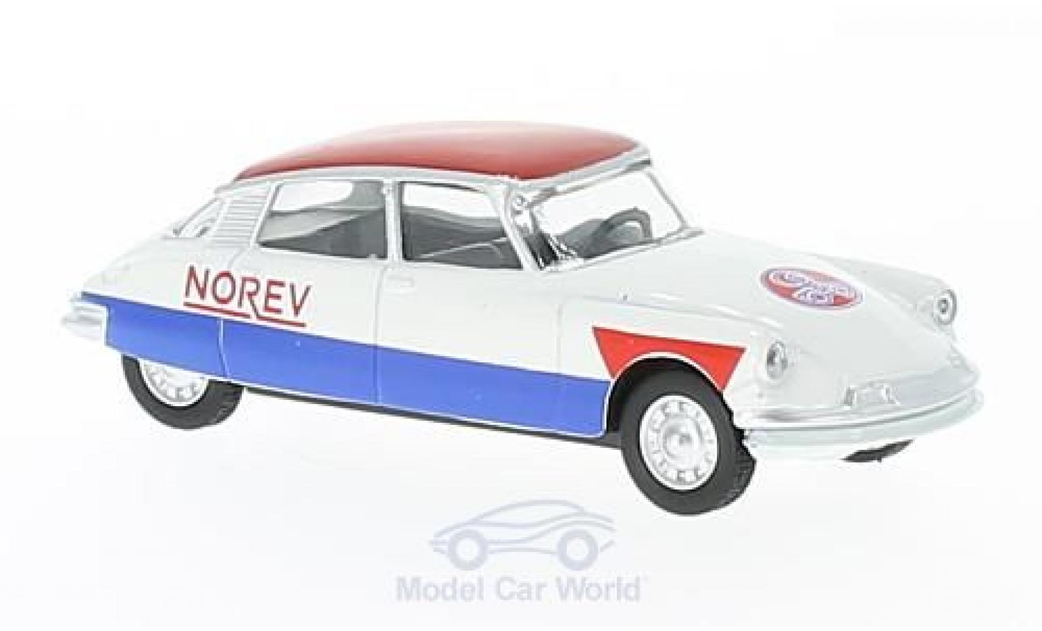 Citroen DS 19 1/64 Norev 19 wit/rood Cycliste (F) 1958 modelauto