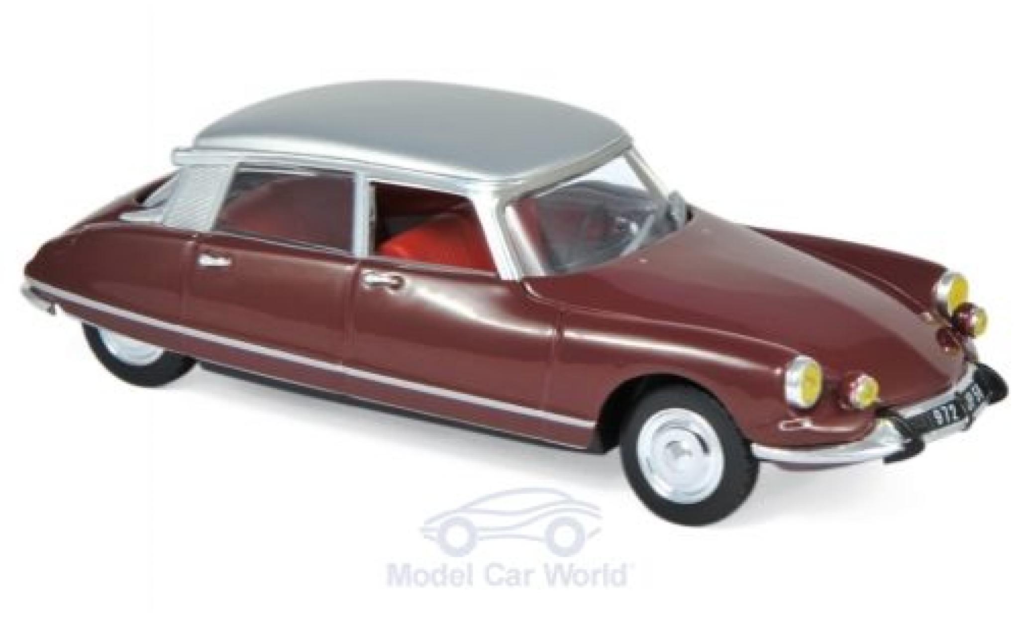 Citroen DS 1/43 Norev 21 Pallas rood/grijs 1967 modelauto