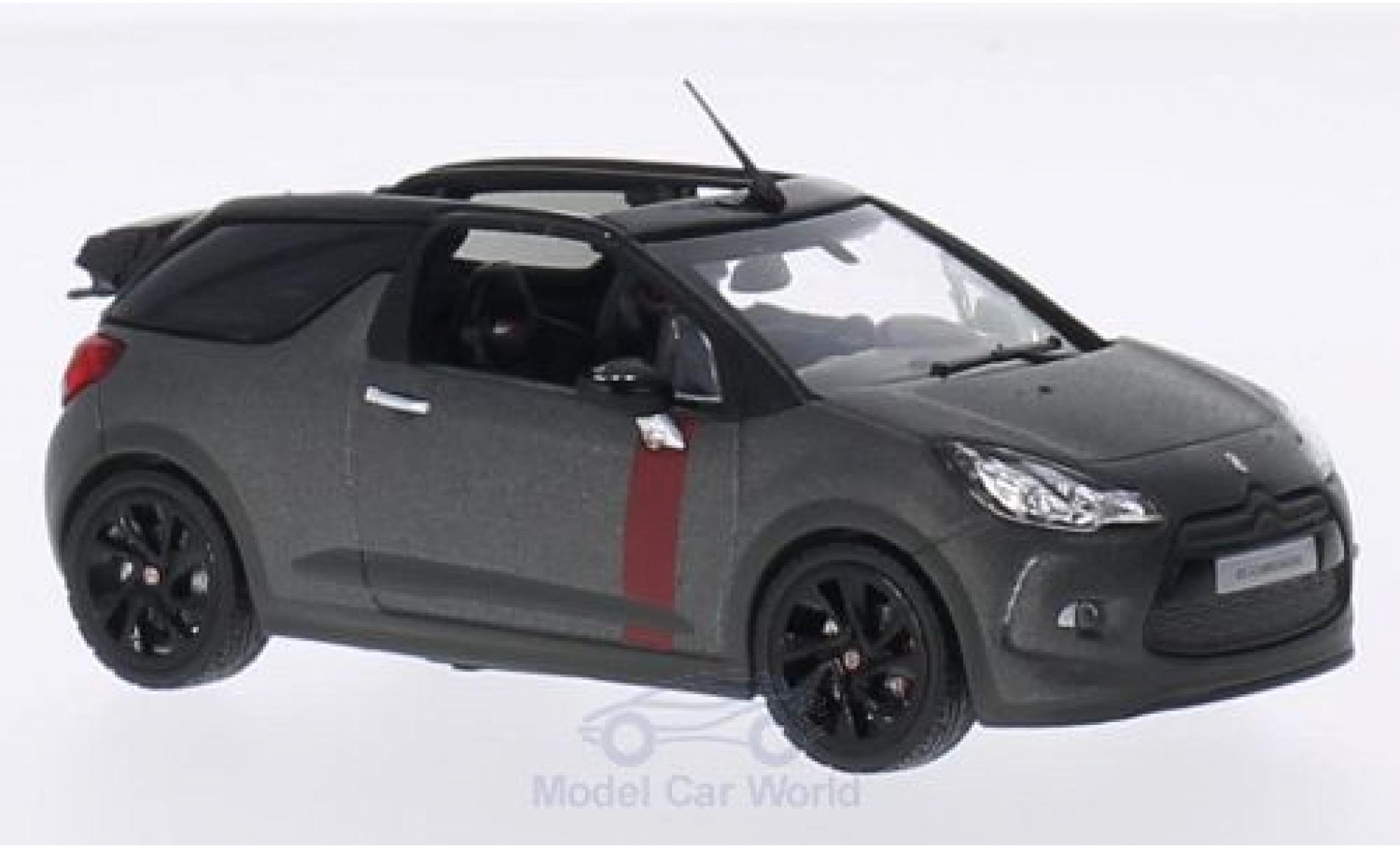 DS Automobiles DS3 1/43 Norev Citroen Cabrio Racing matt-grijs 2014 modelauto