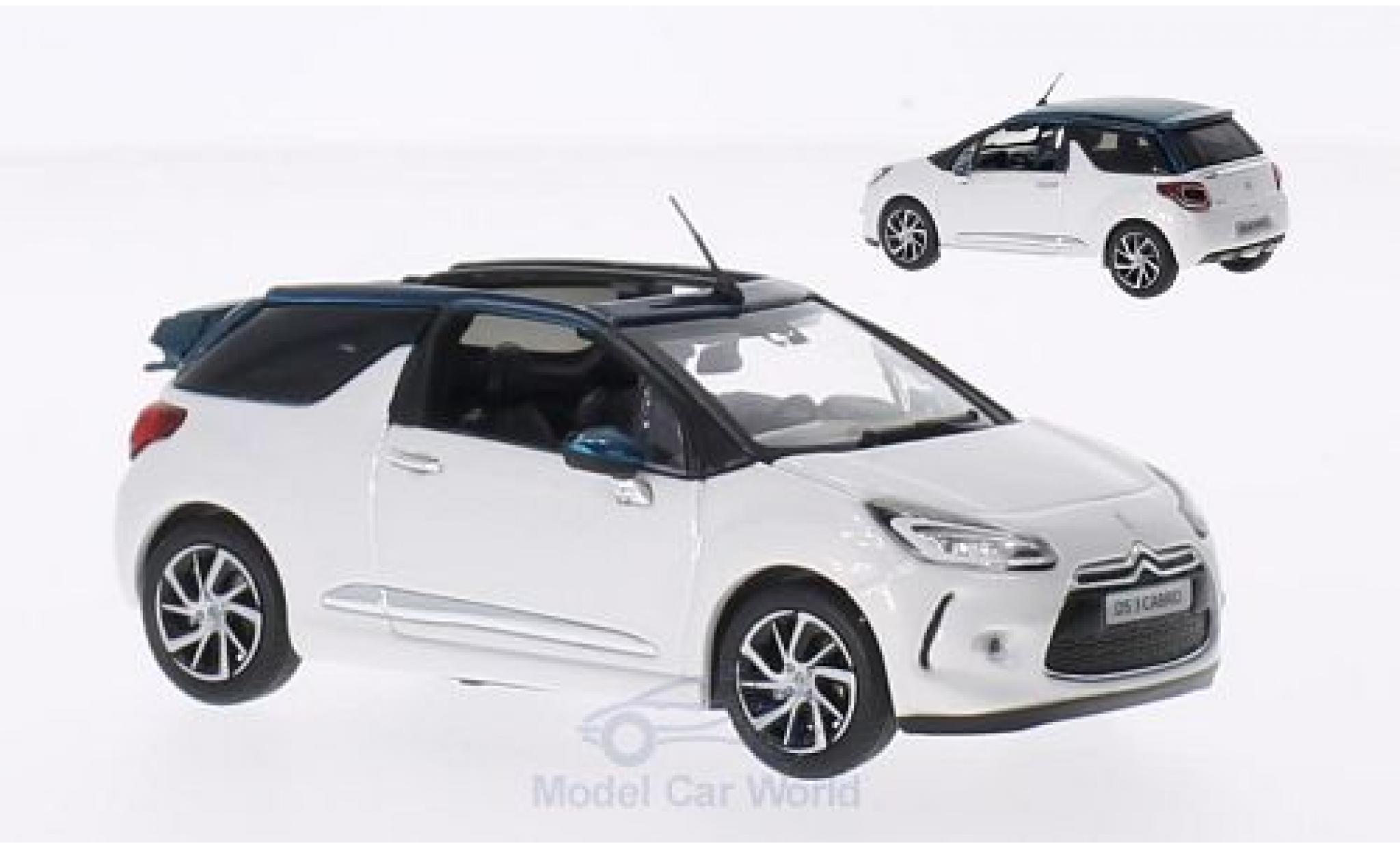 DS Automobiles DS3 1/43 Norev Citroen Cabrio wit/metallic groen 2015 Dachteile liegen ein modelauto