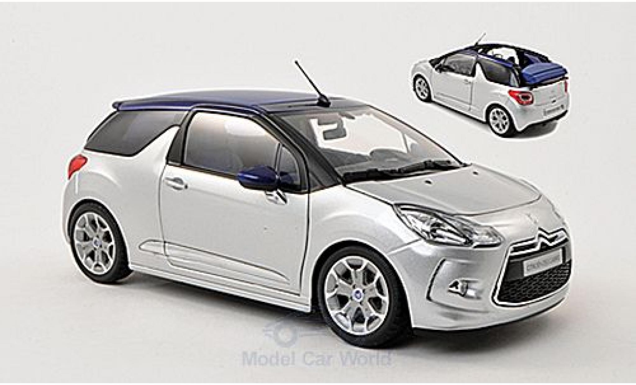 DS Automobiles DS3 1/18 Norev Citroen grijs 2013 Verdeck in 3 Positionen darstellbar modelauto