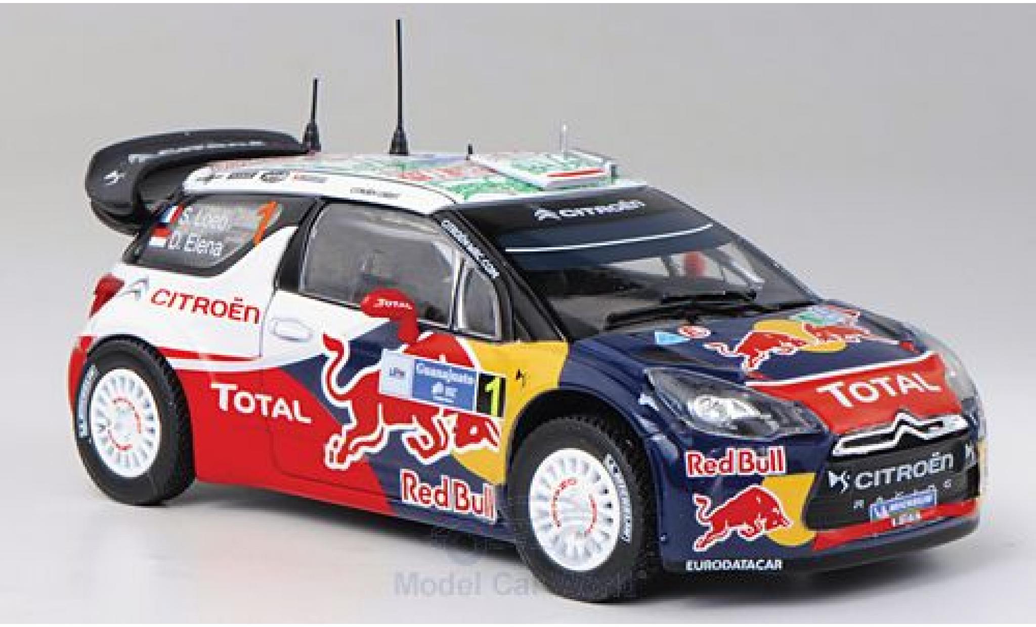 DS Automobiles DS3 1/43 Norev Citroen WRC No.1 Red Bull Total Rallye Mexico 2011 S.Loeb/D.Elena modelauto