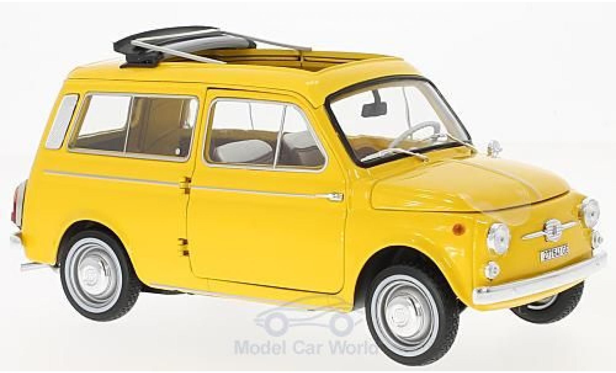Fiat 500 L 1/18 Norev Giardiniera geel 1968 modelauto