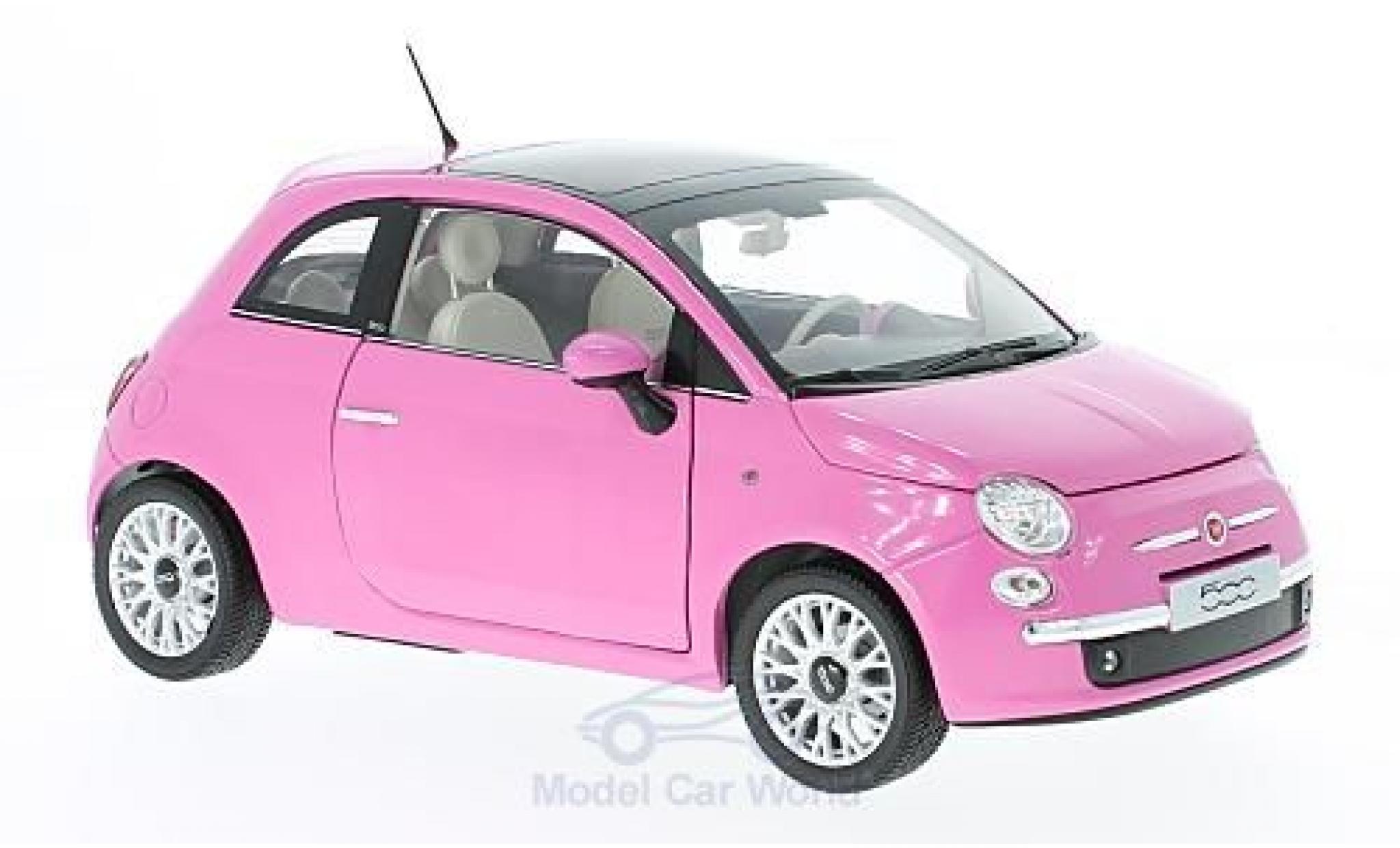 Fiat 500 1/18 Norev C roze 2010 ohne Vitrine modelauto