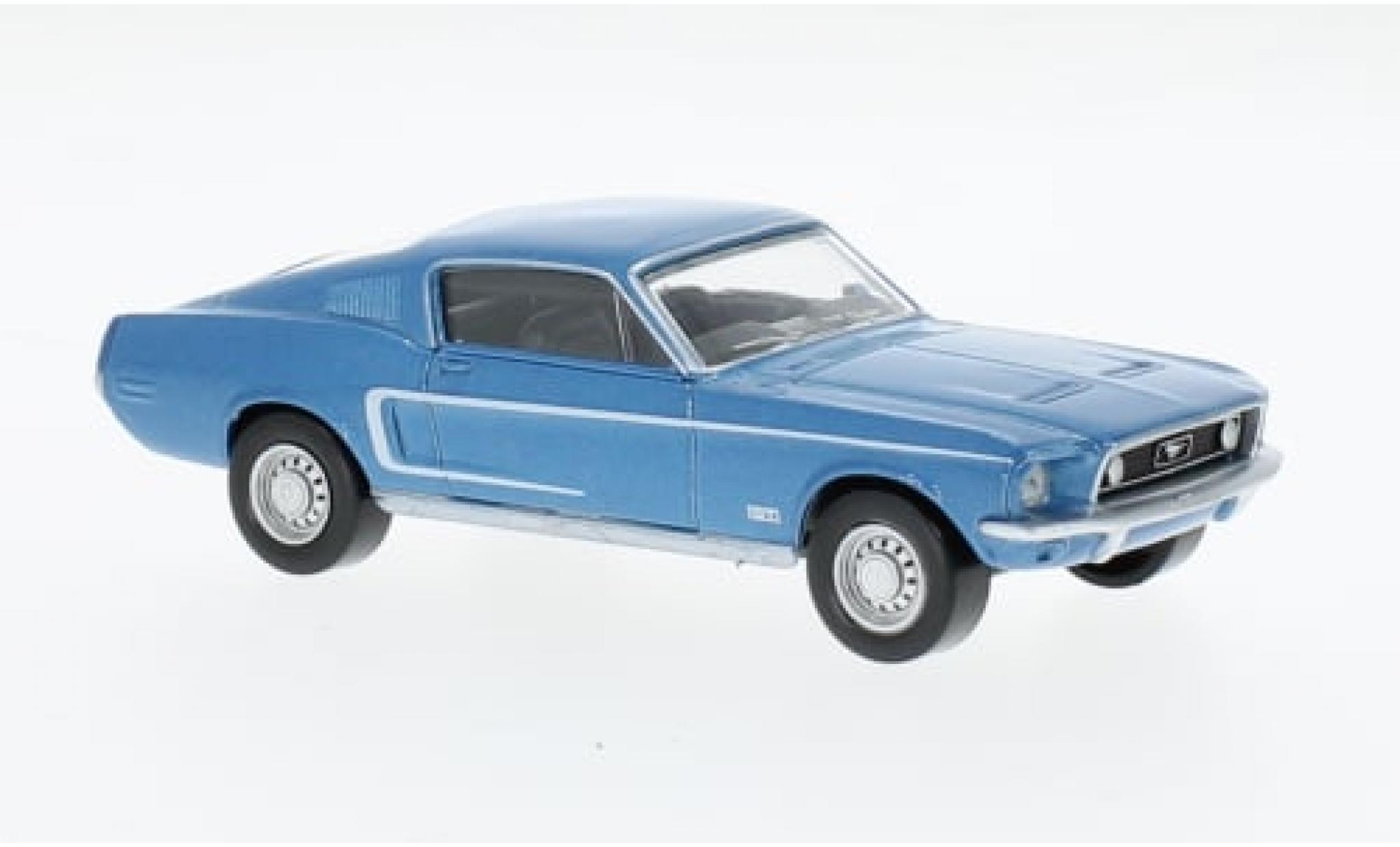 Ford Mustang 1/43 Norev GT Fastback metallic blauw 1968 1:43 modelauto