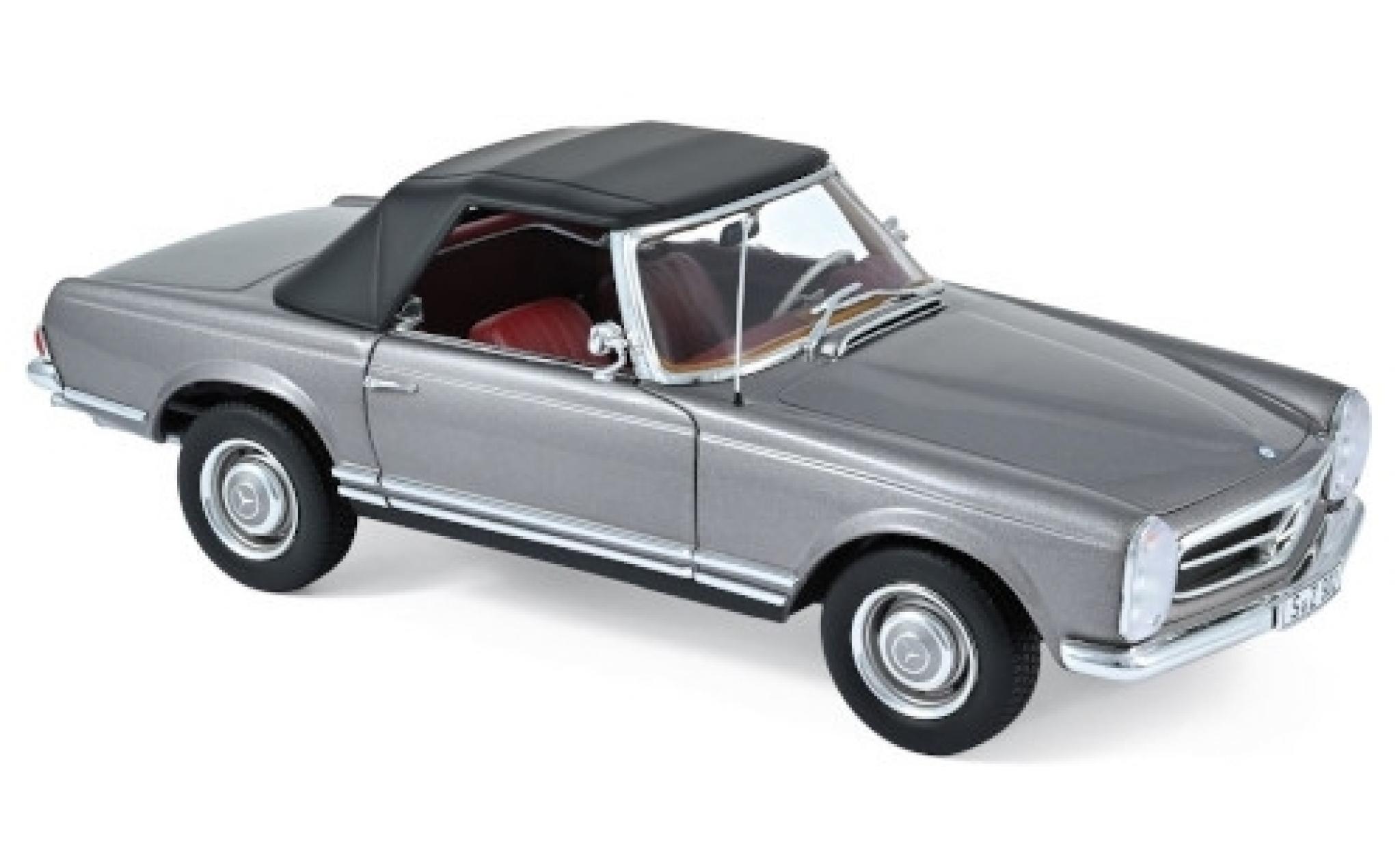 Mercedes 230 1/18 Norev SL (W113) metallic anthrazit 1963 SoftTop couch&eacute; ein modelauto