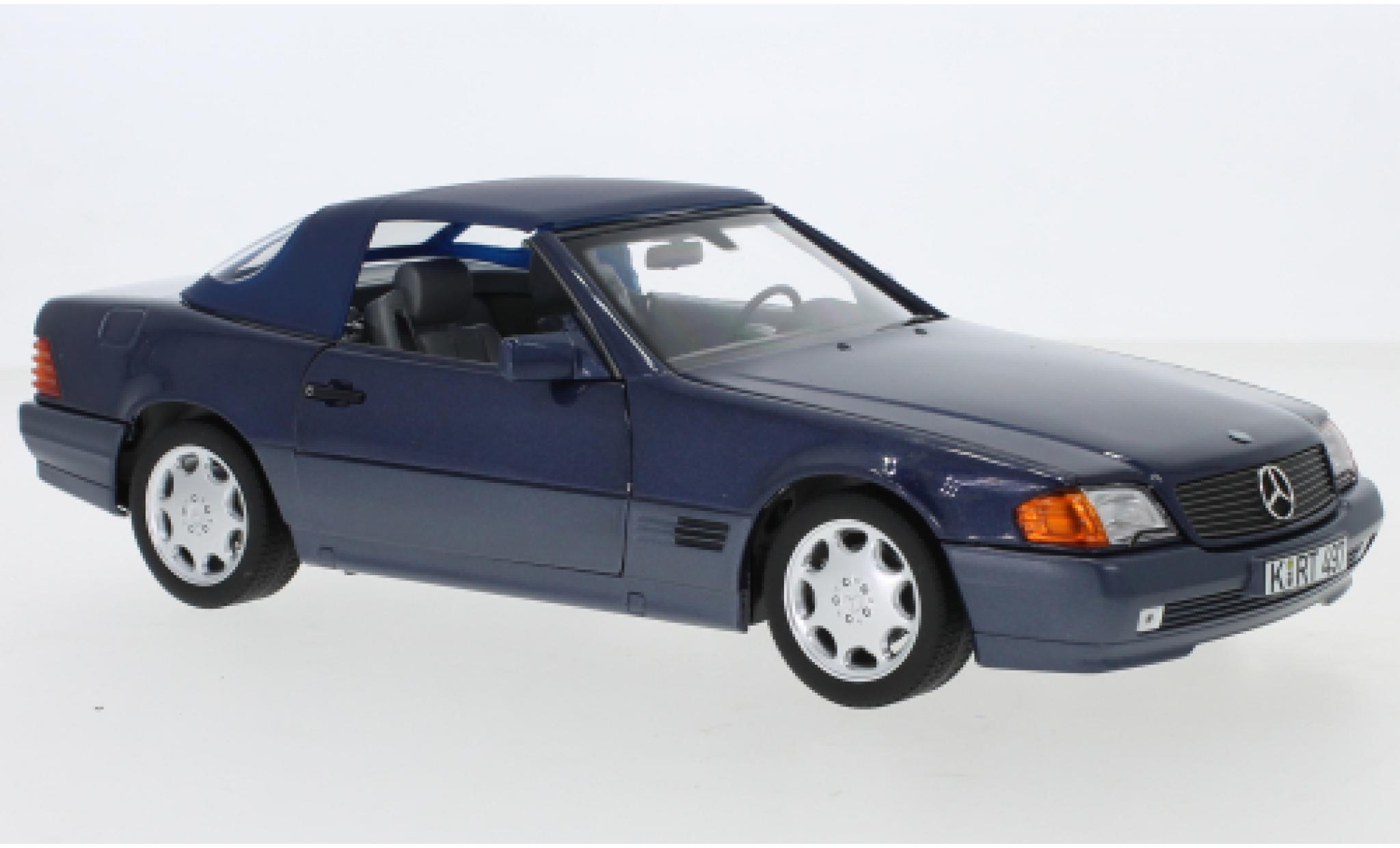 Mercedes 500 1/18 Norev SL (R129) metallic blauw 1989 modelauto