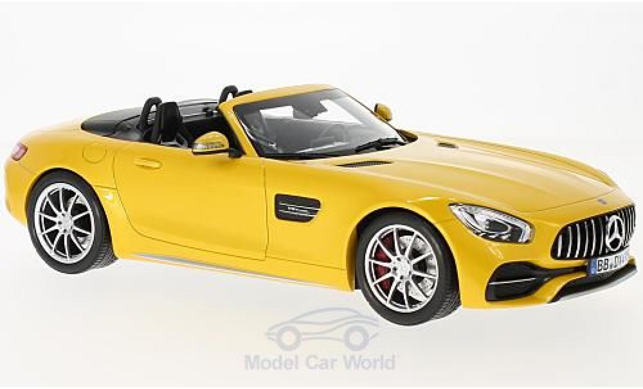 Mercedes AMG GT 1/18 Norev C Roadster metallic geel 2017 modelauto