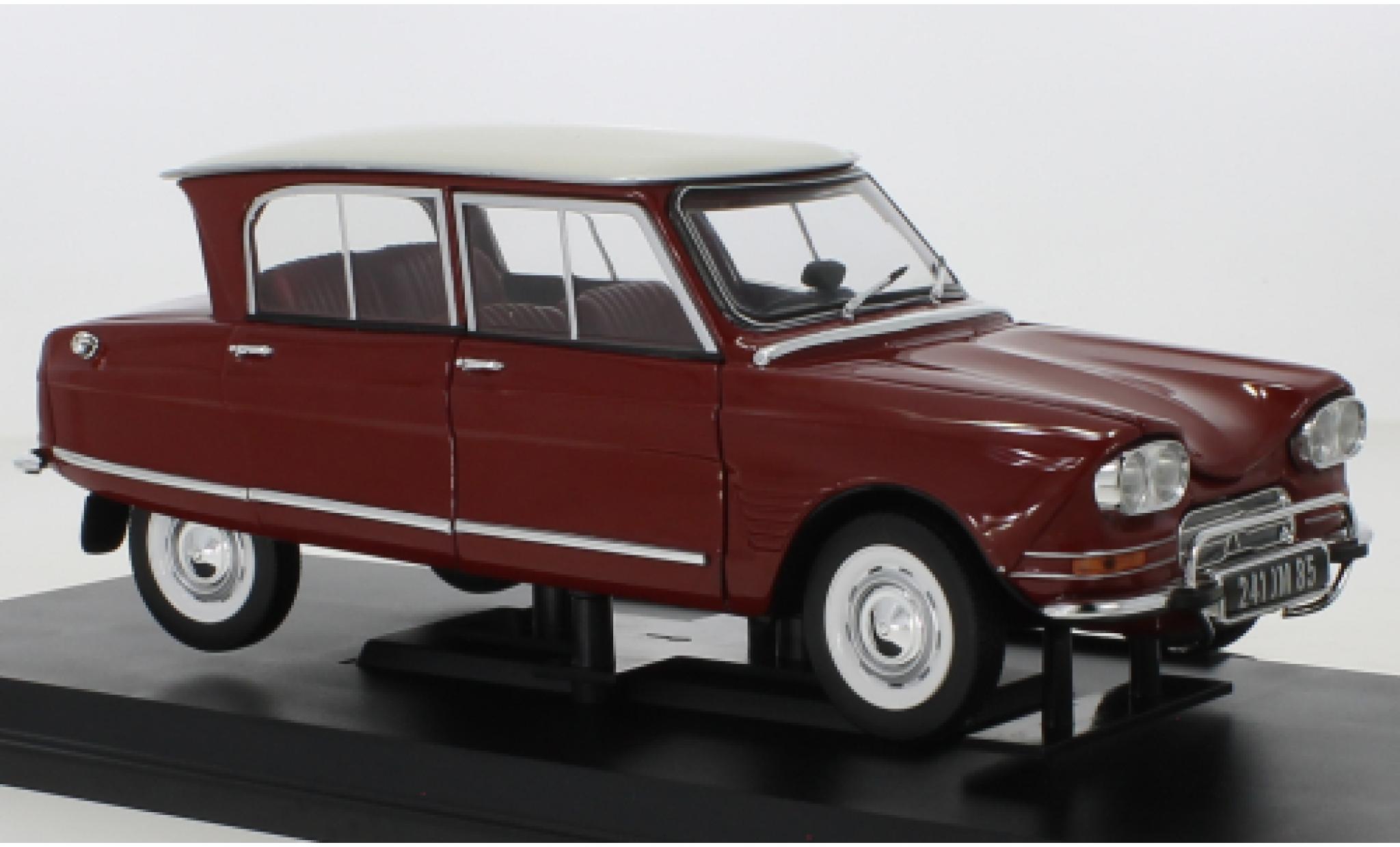 Citroen Ami 6 1/18 Norev Club rood fonc&eacute;/beige clair 1968 modelauto