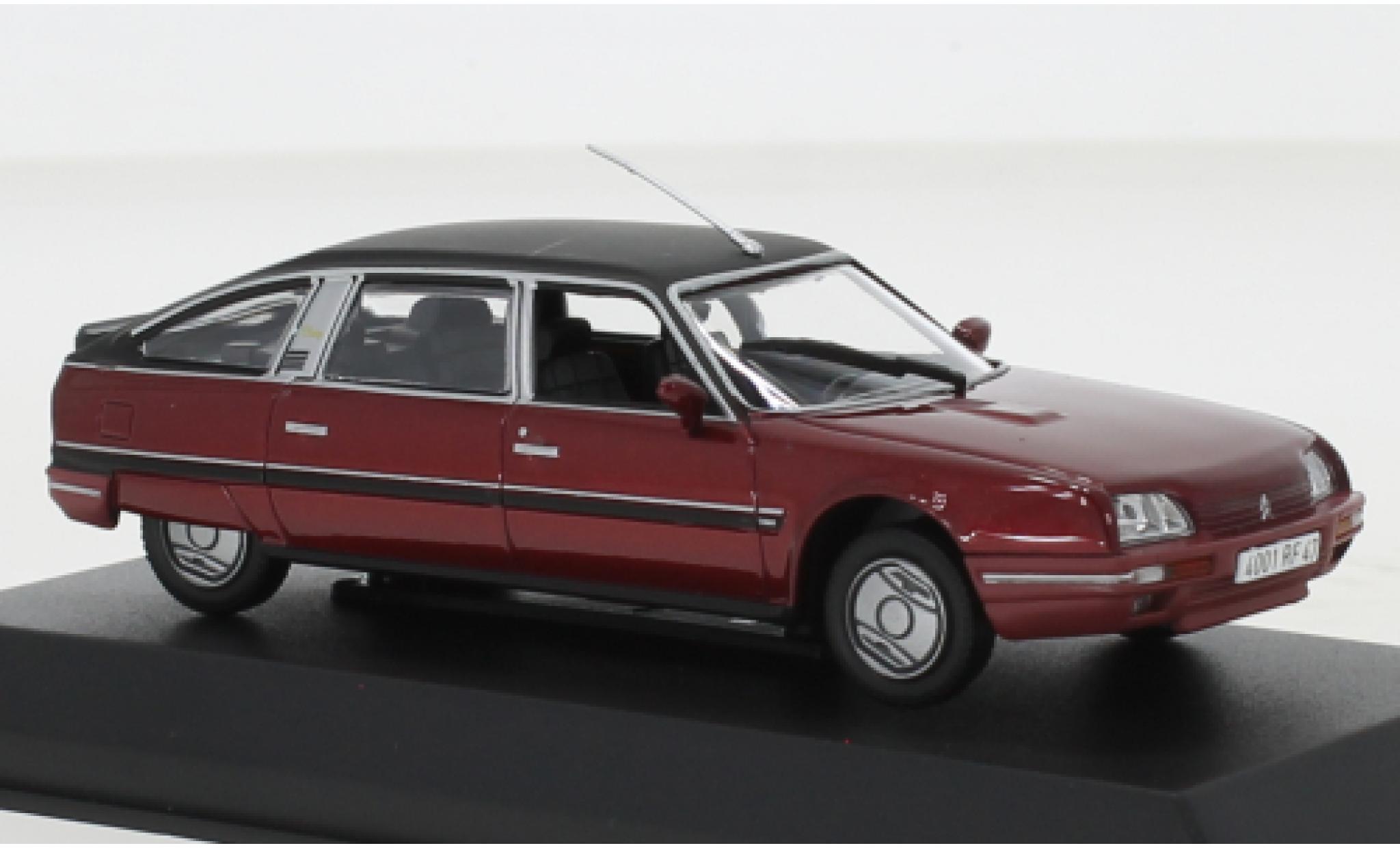 Citroen CX 1/43 Norev Turbo 2 Prestige metallic rood fonc&eacute;/zwart 1986 modelauto