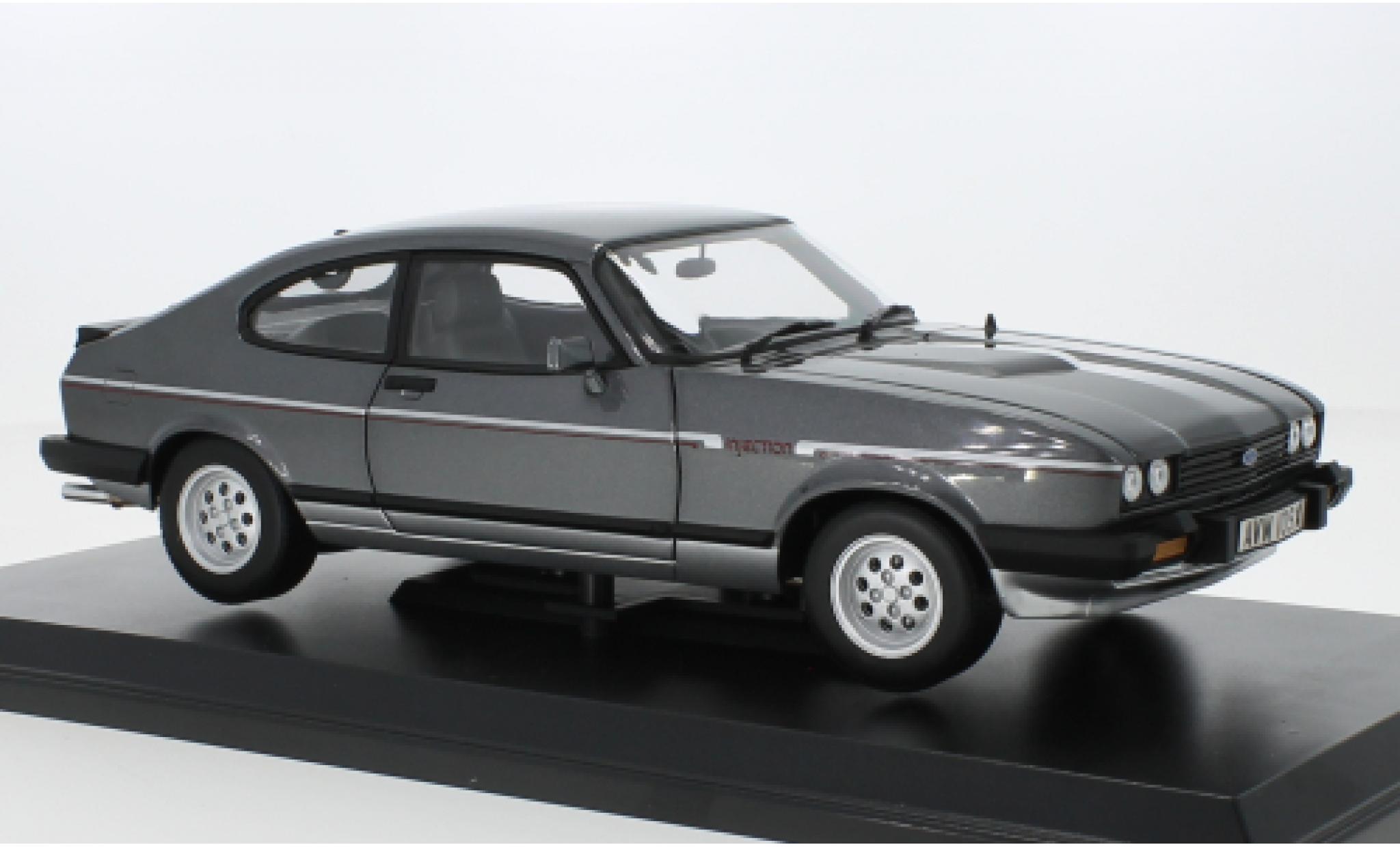 Ford Capri 1/18 Norev MK III 2.8 Injection metallic grijs/d RHD 1981 modelauto