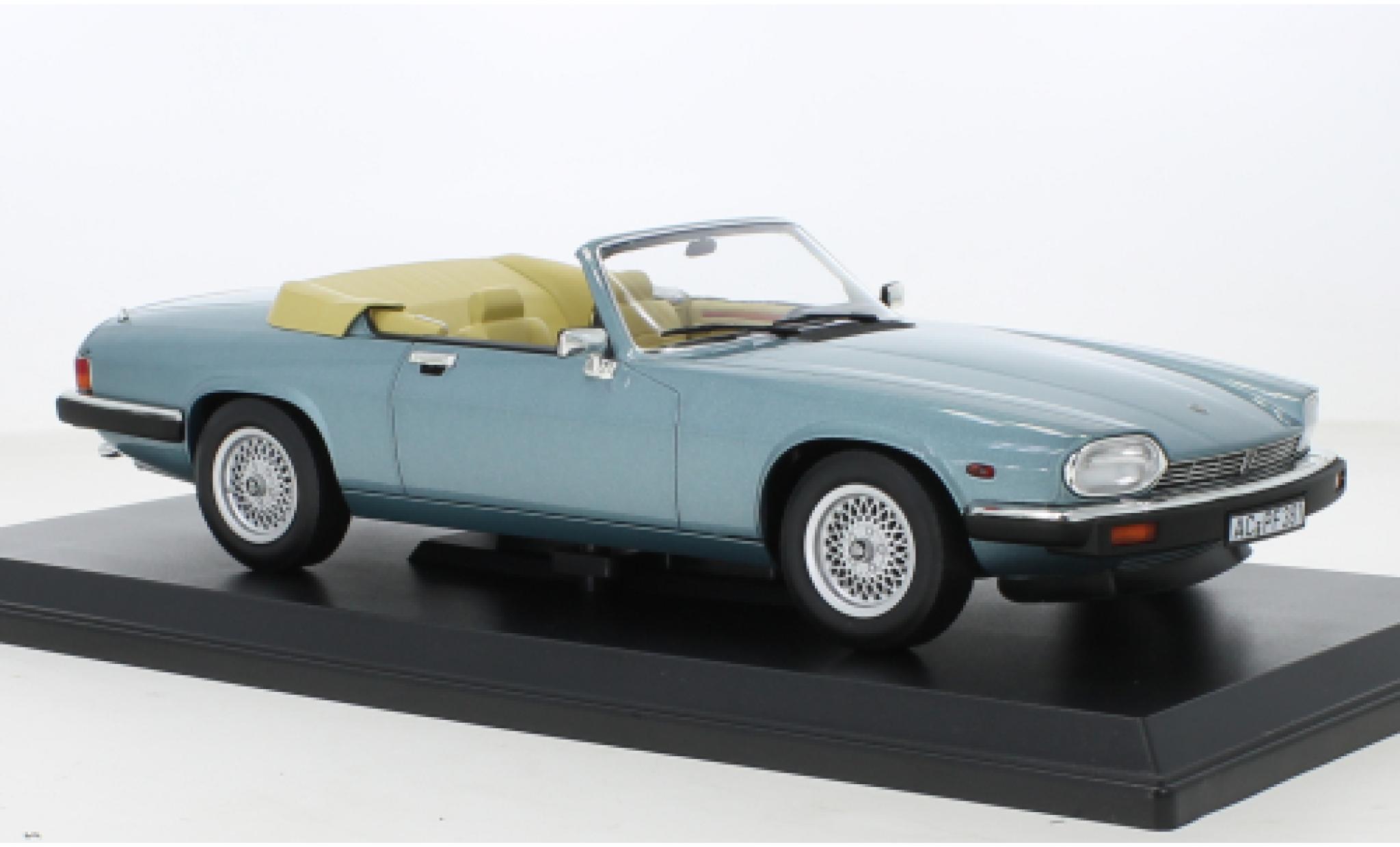 Jaguar XJ 1/18 Norev -S 5.3 H.E. Cabriolet metallic blauw 1988 modelauto