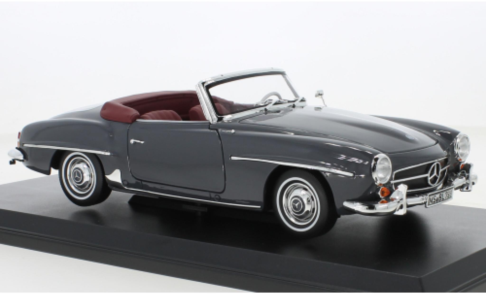 Mercedes 190 1/18 Norev SL (W121) grijs 1957 modelauto