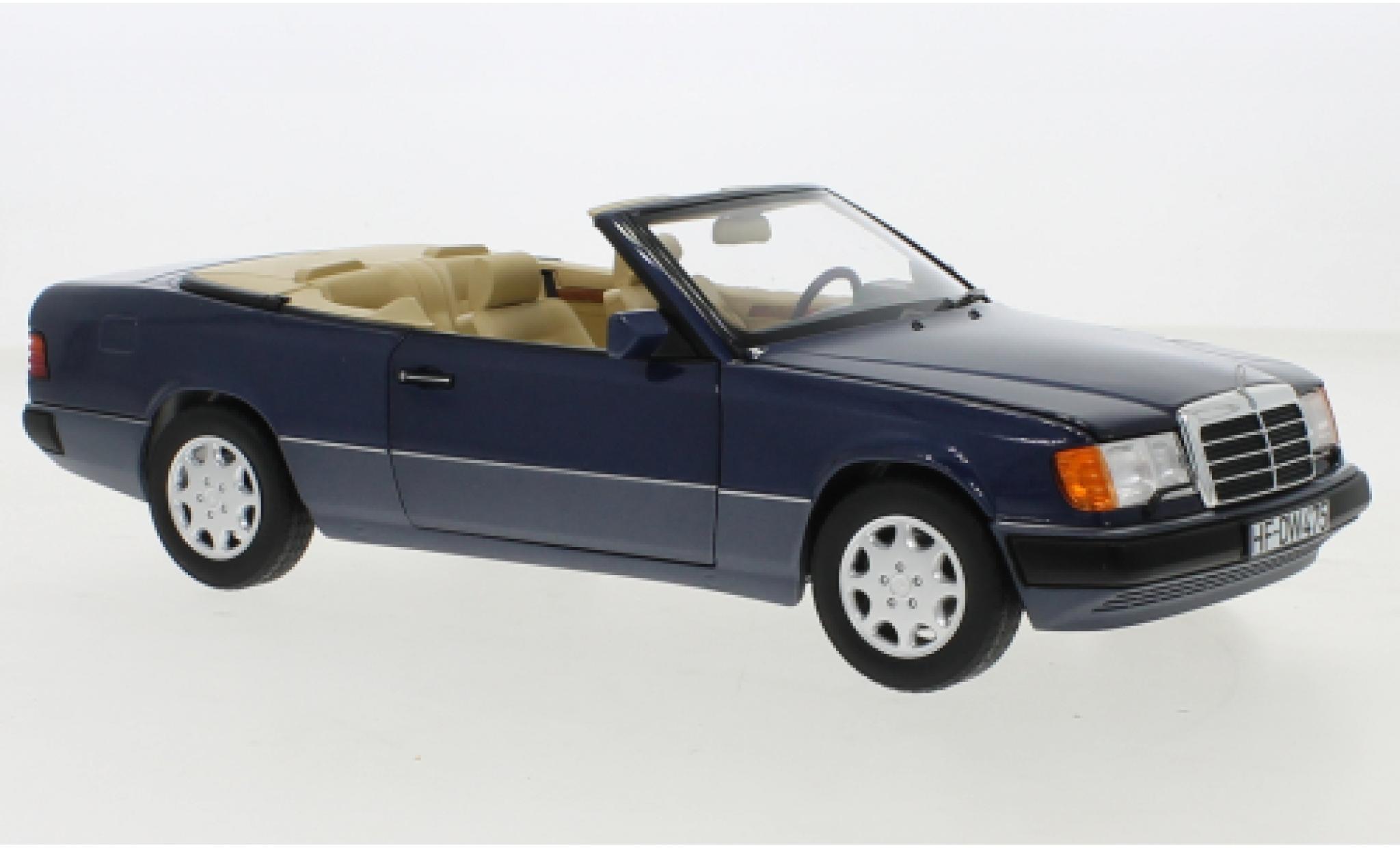 Mercedes 300 1/18 Norev CE-24 Cabriolet (A124) metallic blauw 1990 modelauto