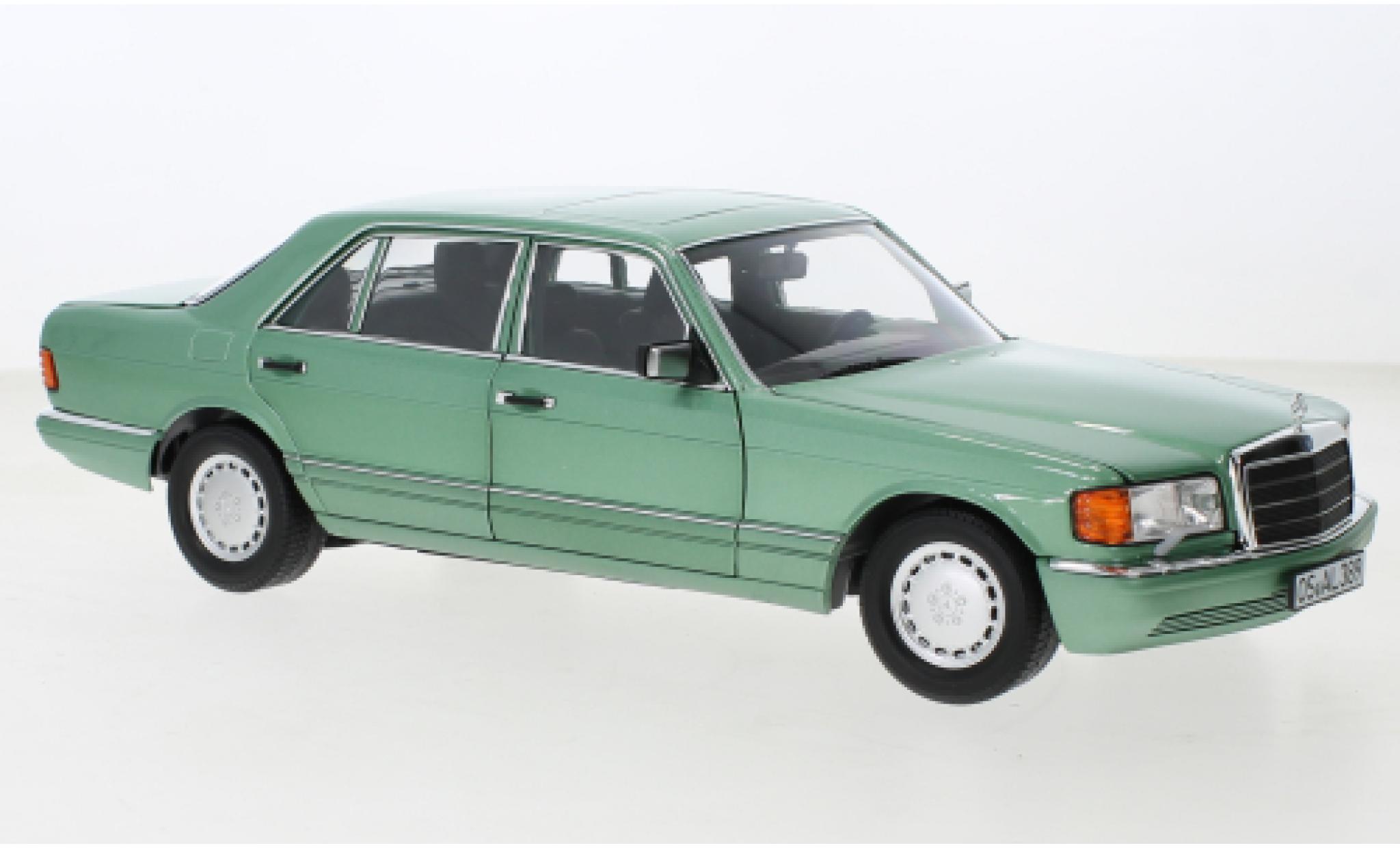 Mercedes 560 1/18 Norev SEL (V126) metallic la chaux 1991 modelauto