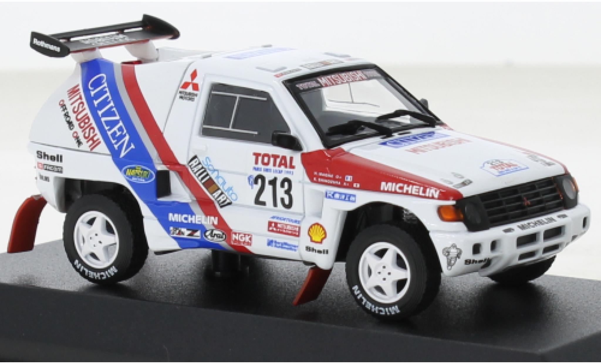 Mitsubishi Pajero 1/43 Norev wit No.213 Rallye Paris Dakar 1992 modelauto