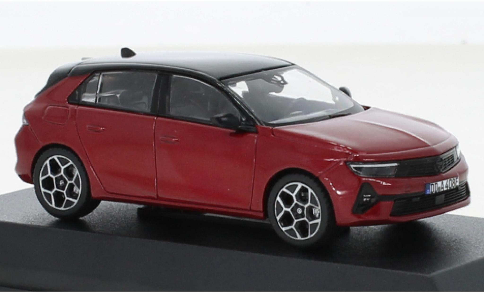 Opel Astra 1/43 Norev L metallic rood/zwart 2022 modelauto