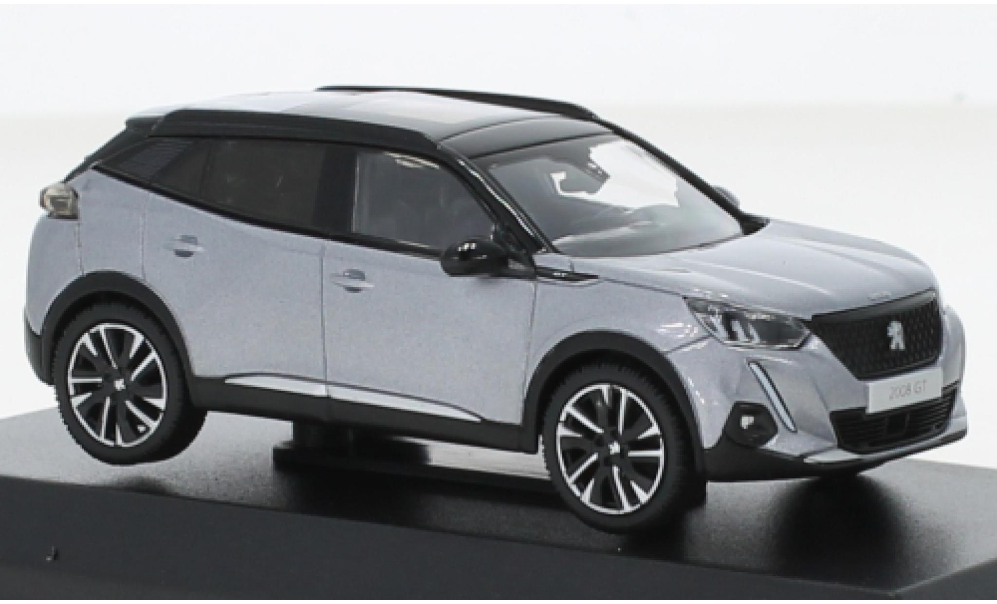 Peugeot 2008 1/43 Norev GT metallic grijs/zwart 2020 modelauto