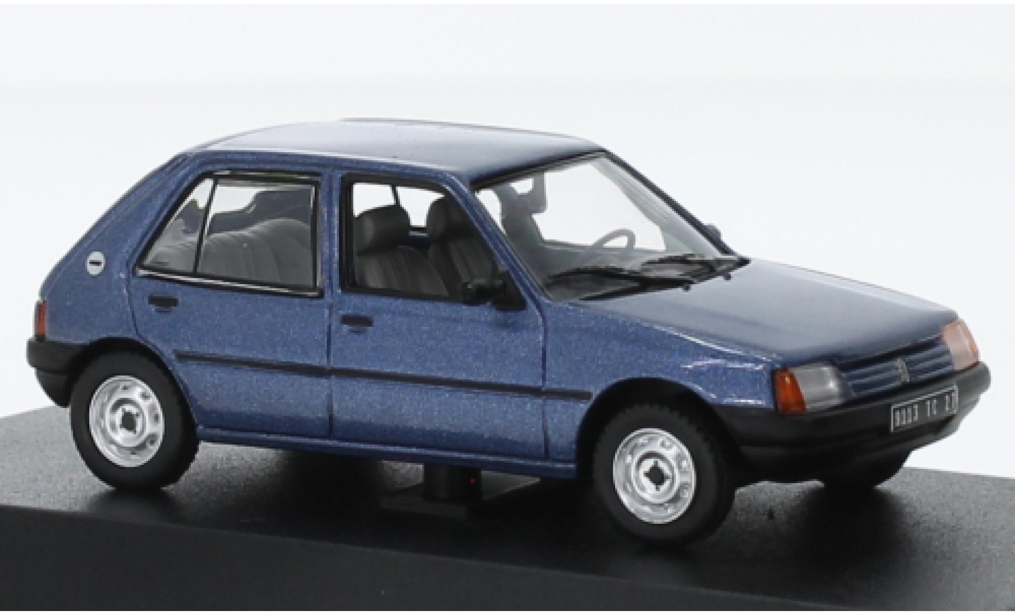 Peugeot 205 1/43 Norev GL metallic blauw 1988 modelauto