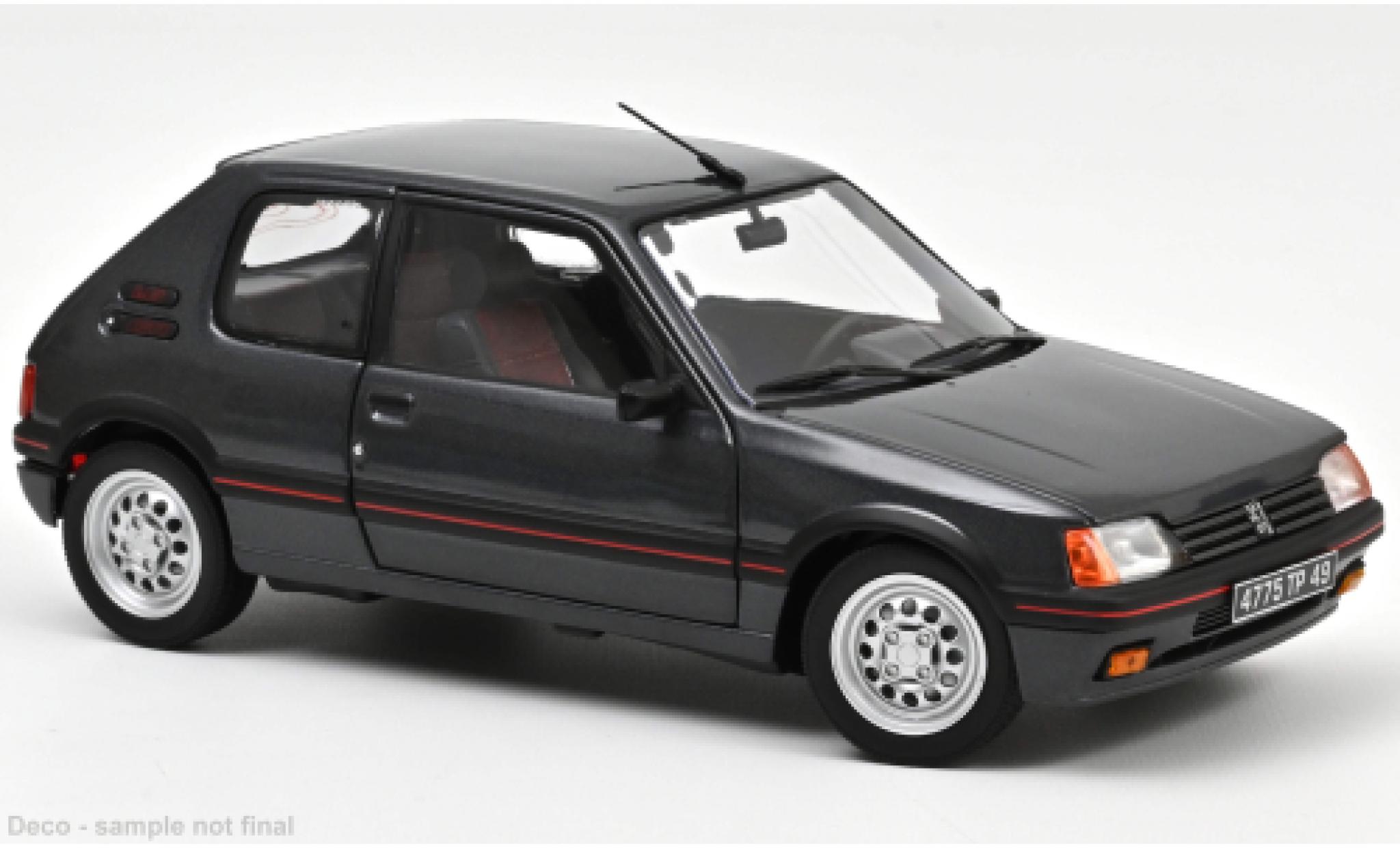 Peugeot 205 1/18 Norev GTI 1.6 metallic grijs 1988 modelauto