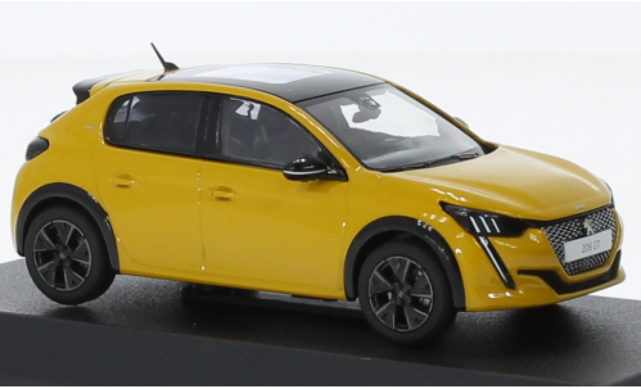 Peugeot 208 1/43 Norev GT Line metallic geel 2022 modelauto