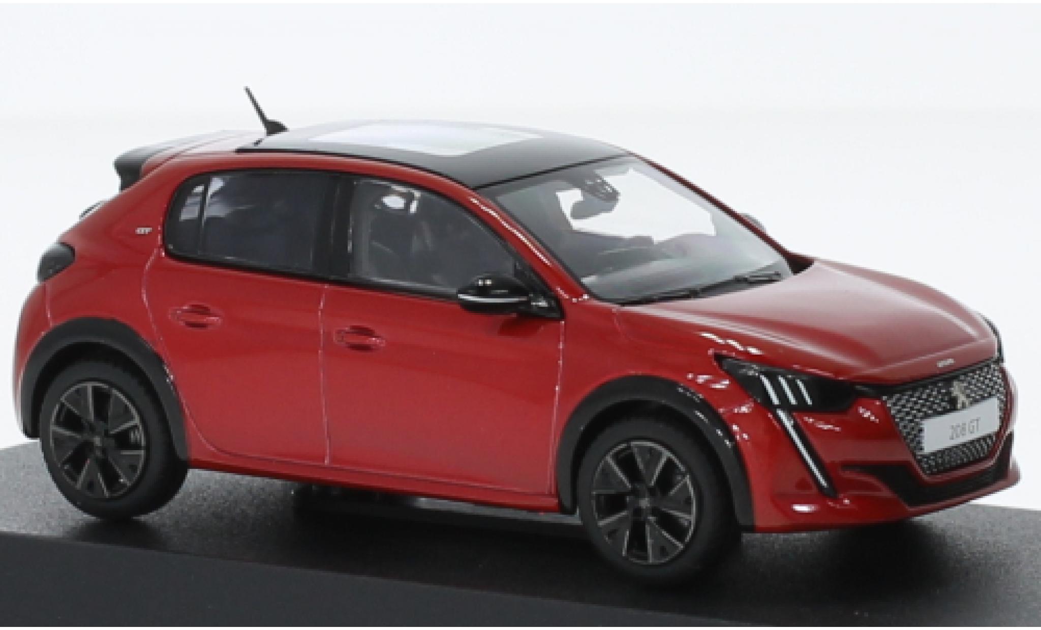 Peugeot 208 1/43 Norev GT Line metallic rood 2022 modelauto
