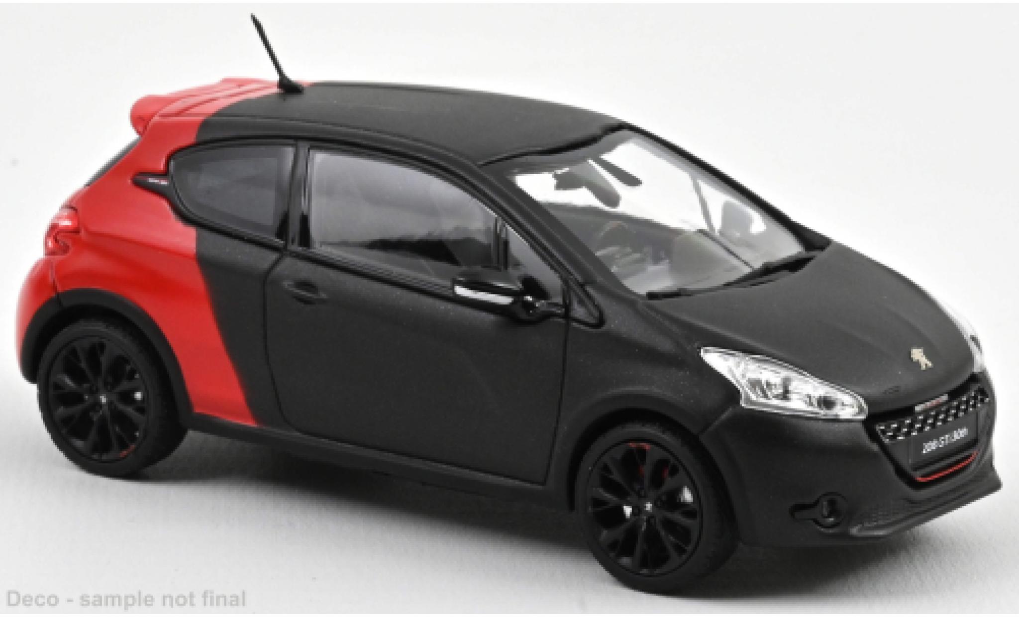 Peugeot 208 1/43 Norev GTi 30TH matte zwart/rood 2014 modelauto