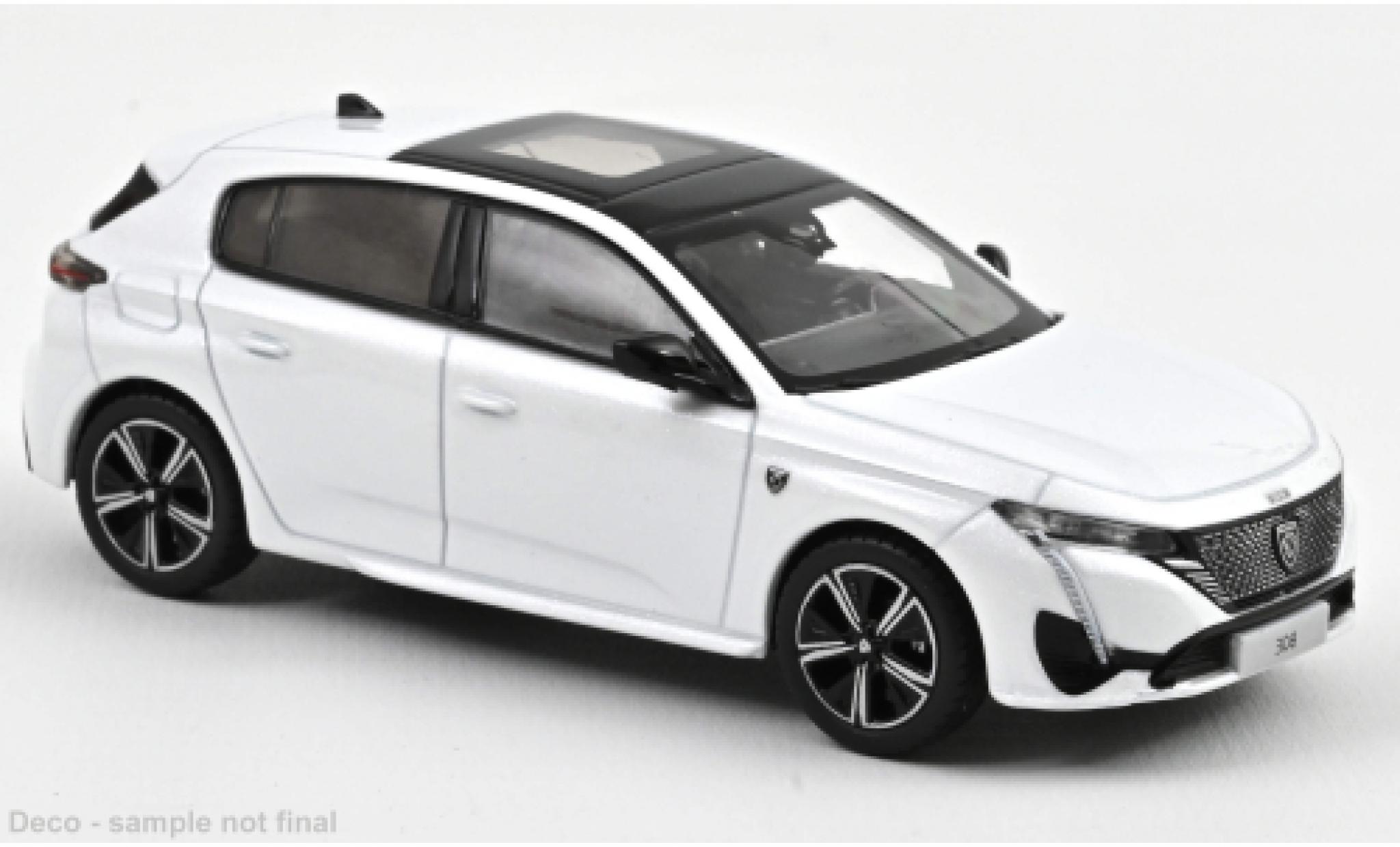 Peugeot 308 1/43 Norev GT metallic wit 2021 modelauto