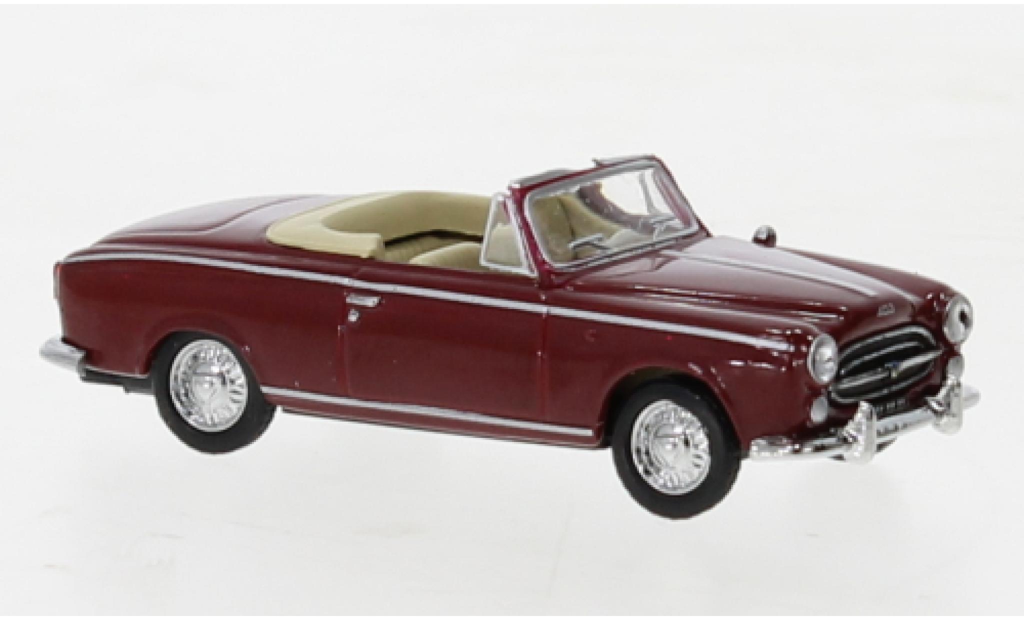 Peugeot 403 1/87 Norev cabriolet rood fonc&eacute; 1957 modelauto