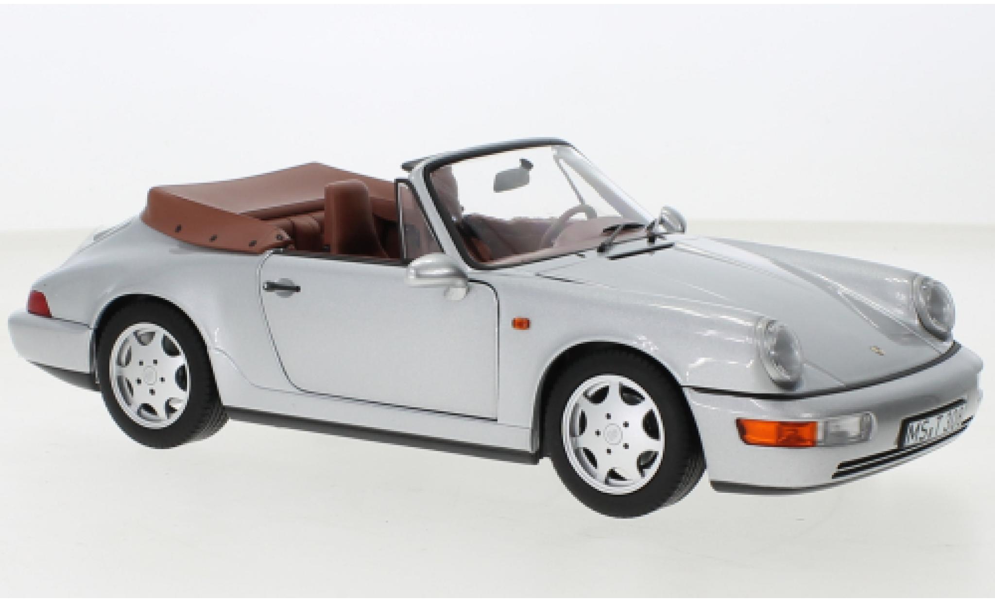 Porsche 964 1/18 Norev 911  Carrera 2 Cabriolet grijs 1990 modelauto