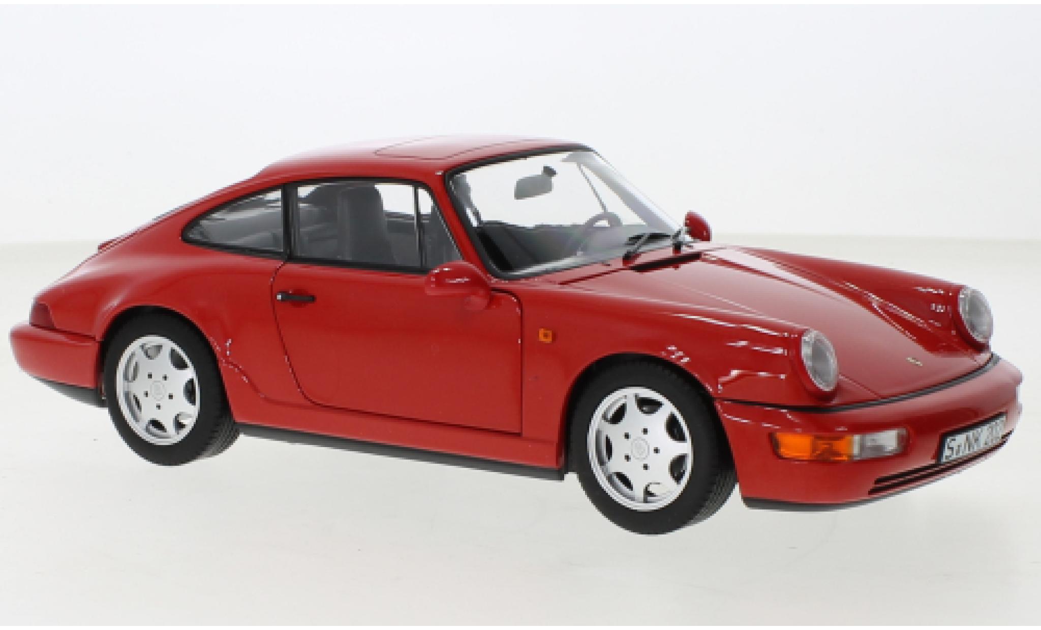 Porsche 964 1/18 Norev 911  Carrera 2 rood 1990 modelauto