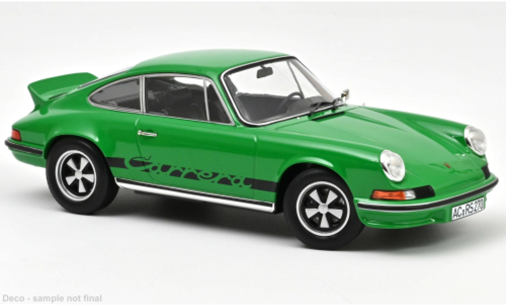 Porsche 911 1/18 Norev RS groen/zwart 1973 modelauto