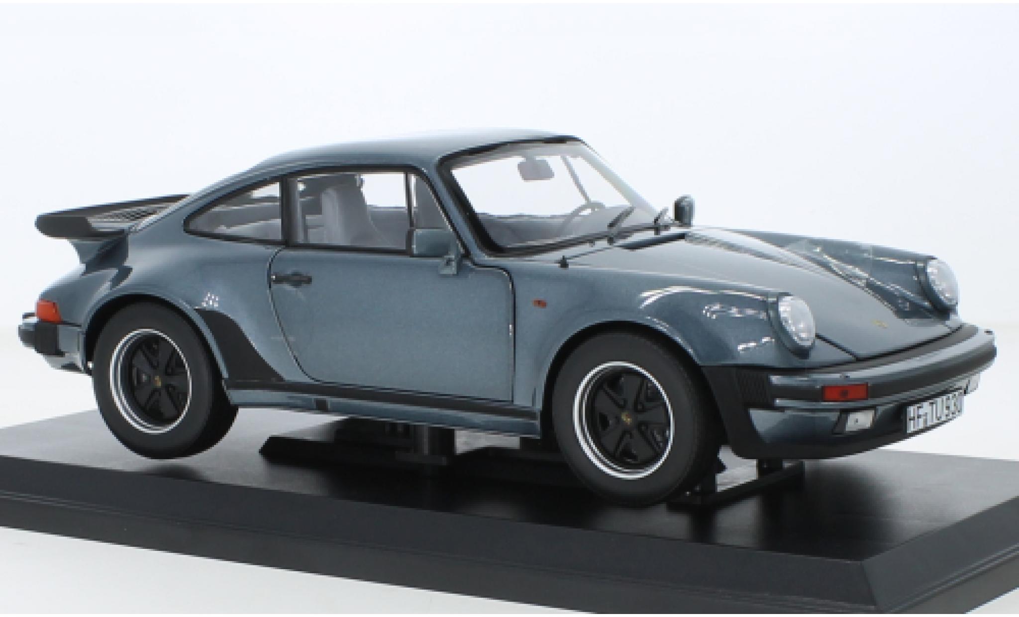 Porsche 930 Turbo 1/18 Norev 911 3.3 metallic blauw 1988 modelauto