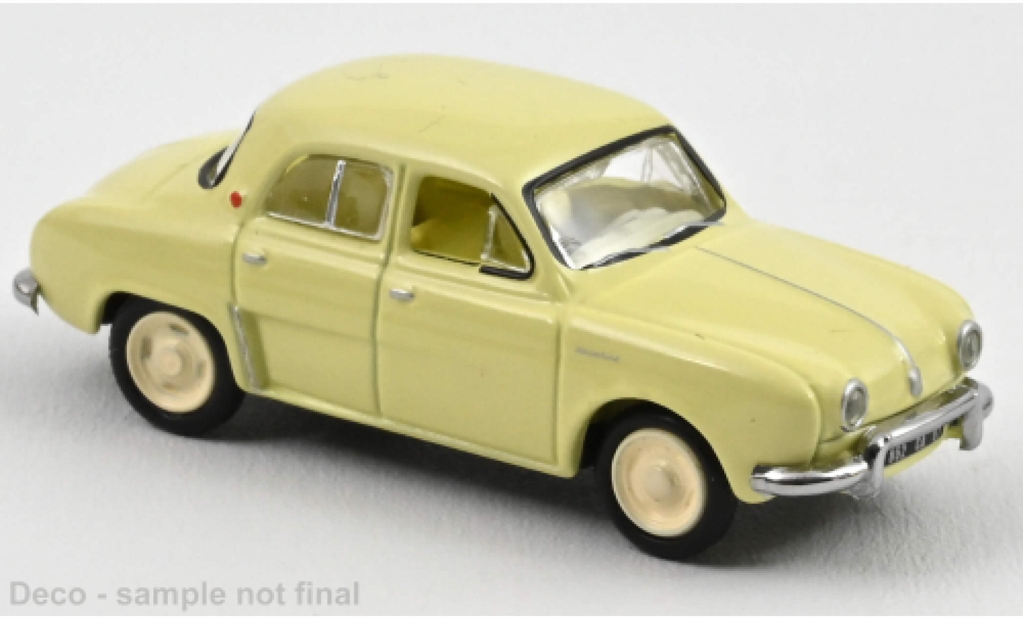 Renault Dauphine 1/87 Norev geel clair 1956 modelauto